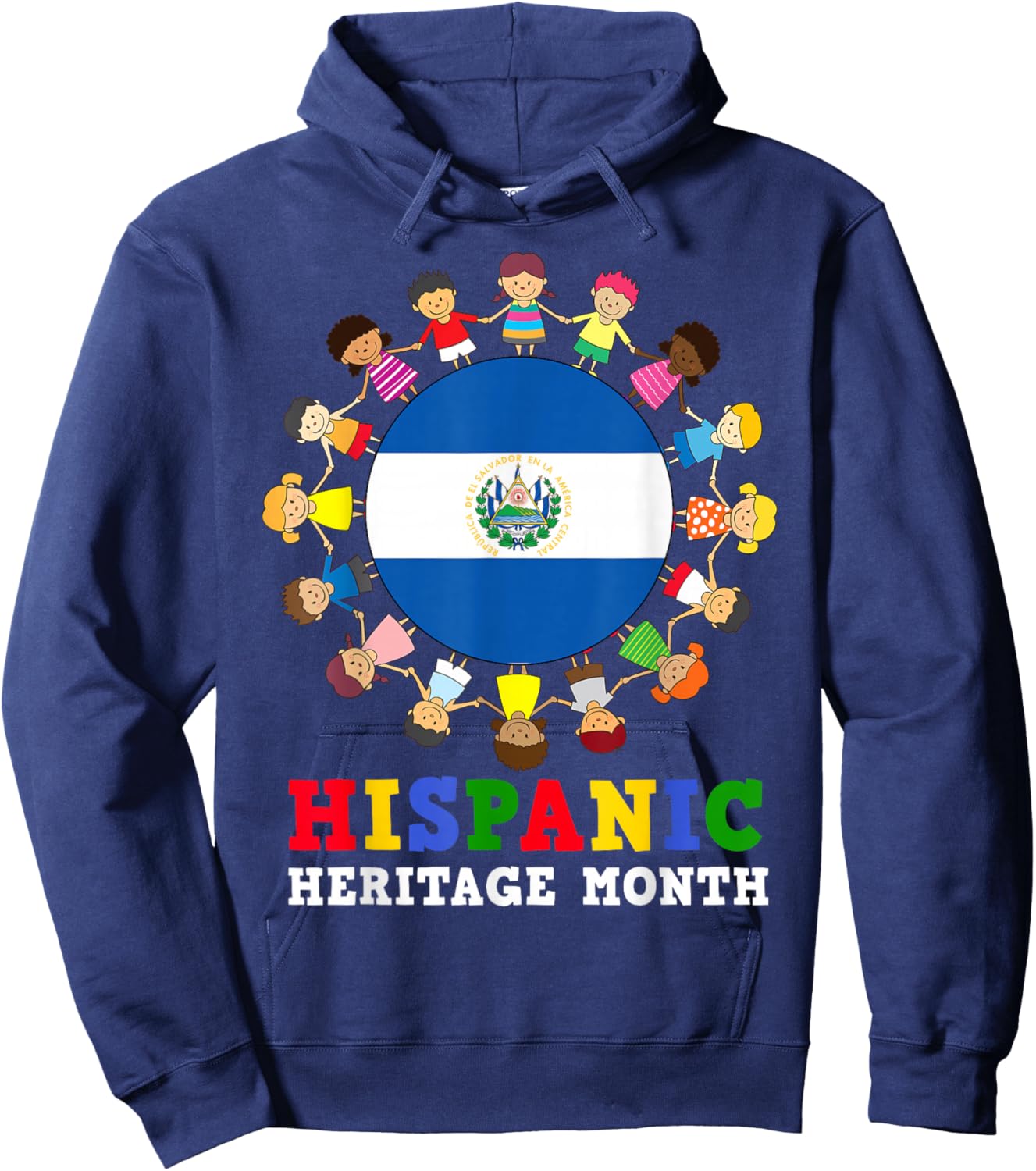 Salvadoran Flag Hispanic Heritage El Salvador Boy Girl Kids Hoodie - Hoodie | Navy
