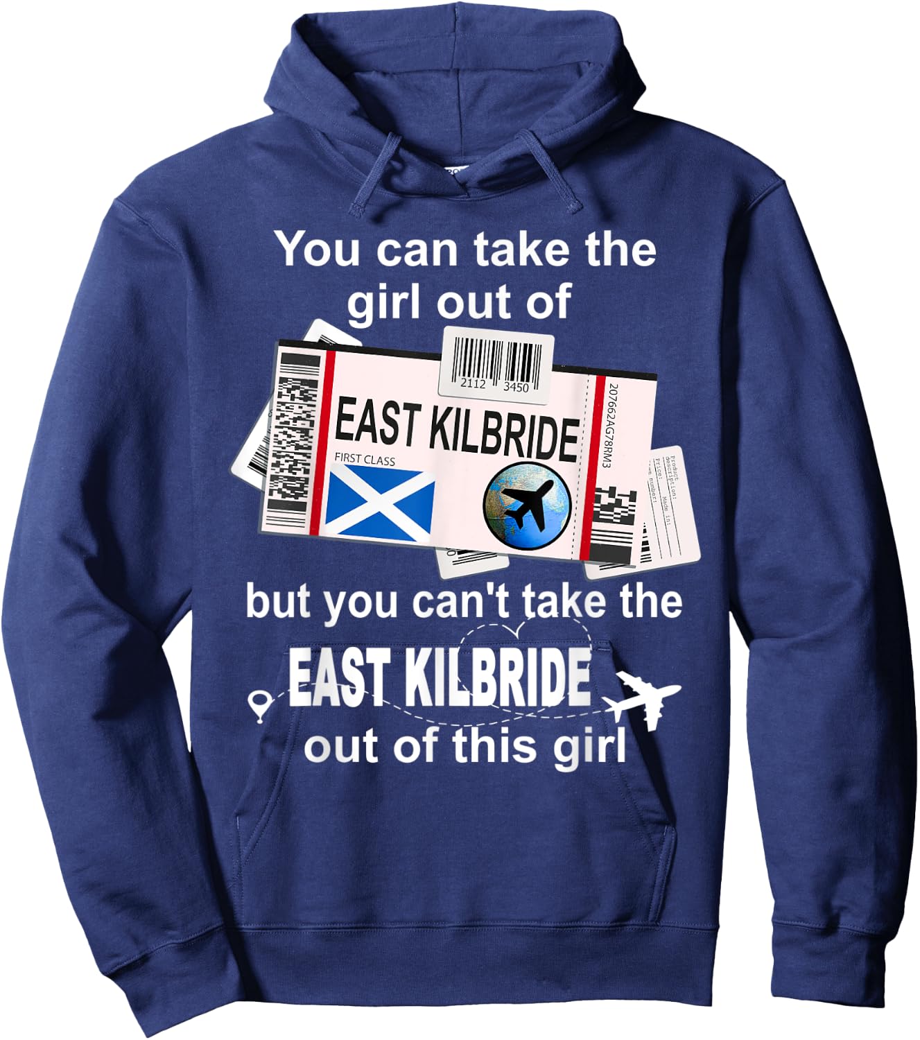 East Kilbride Boarding Pass - East Kilbride Girl Hoodie - Hoodie | Navy
