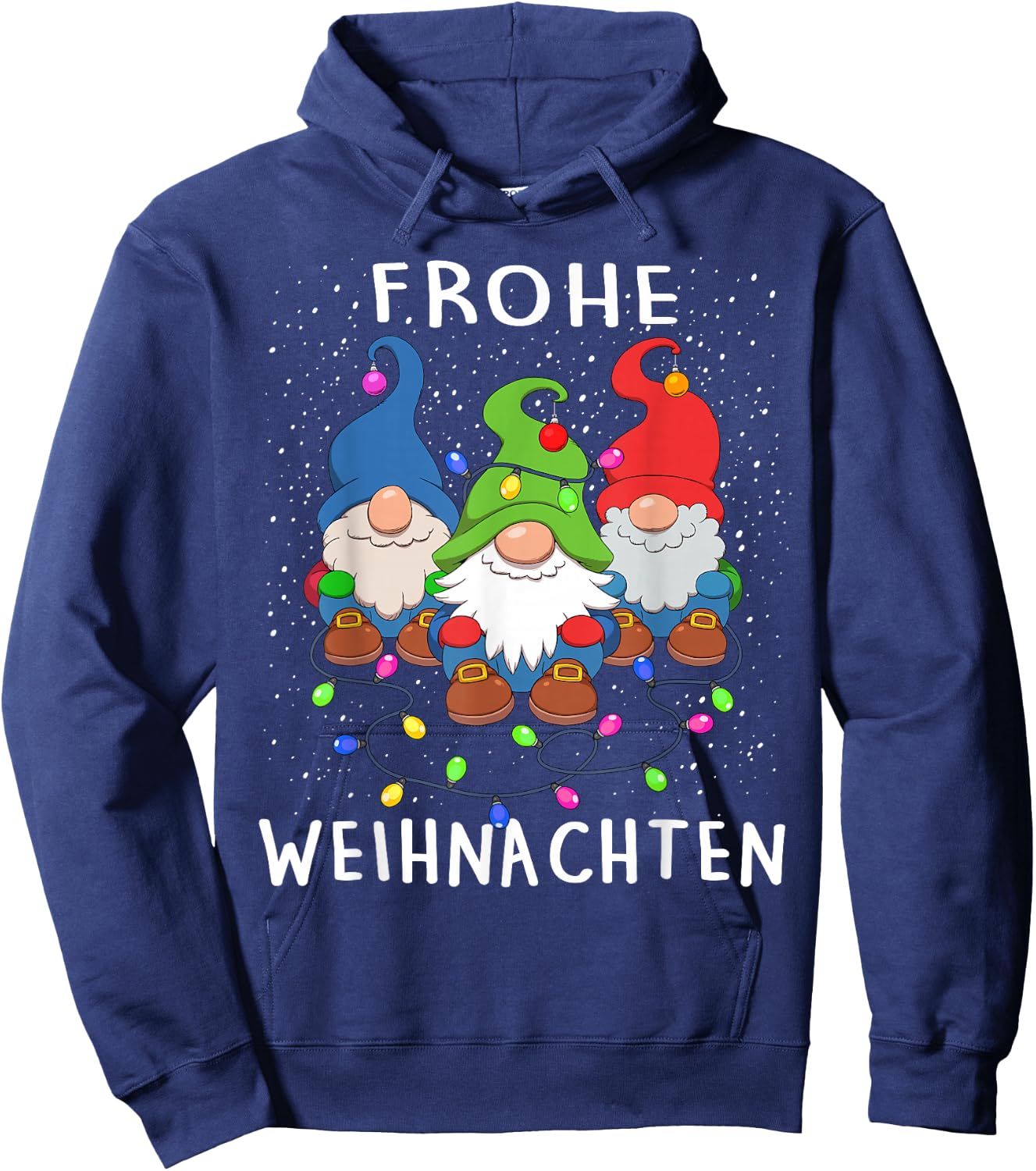 Funny Gnomes Merry Christmas Frohe Weihnachten Hoodie - Hoodie | Navy