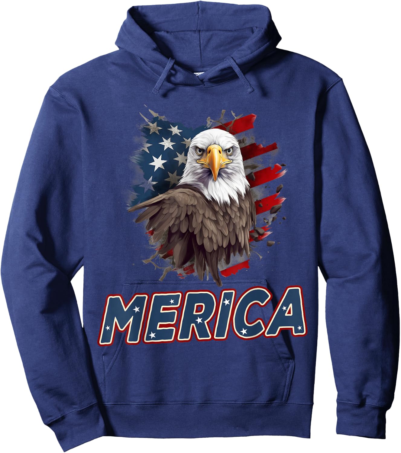 USA American Flag Patriotic Eagle 4th of July Women Men Hoodie - Hoodie | Navy