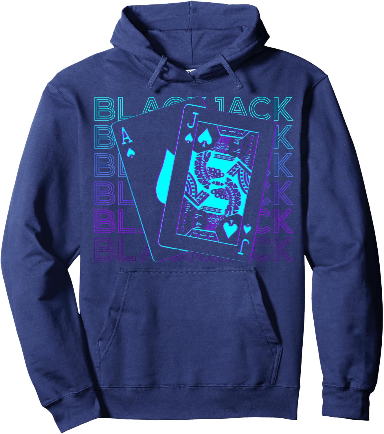 Blackjack Jack of Spade Ace Spades Retro Hoodie - Hoodie | Navy
