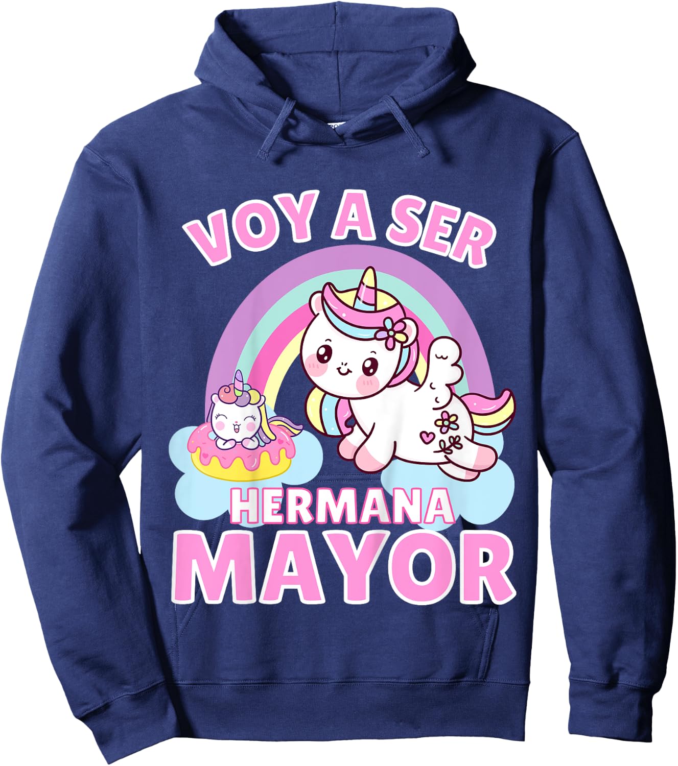 Hermana Mayor Unicornios, Voy A Ser Hermana Mayor Hoodie - Hoodie | Navy