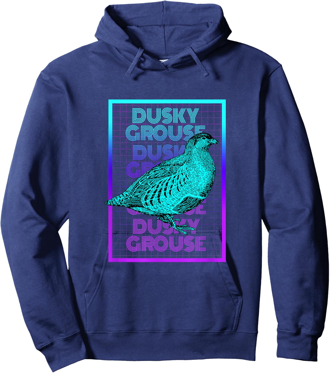 Dusky Grouse Bird Vintage Retro Dusky Grouse Hoodie - Hoodie | Navy