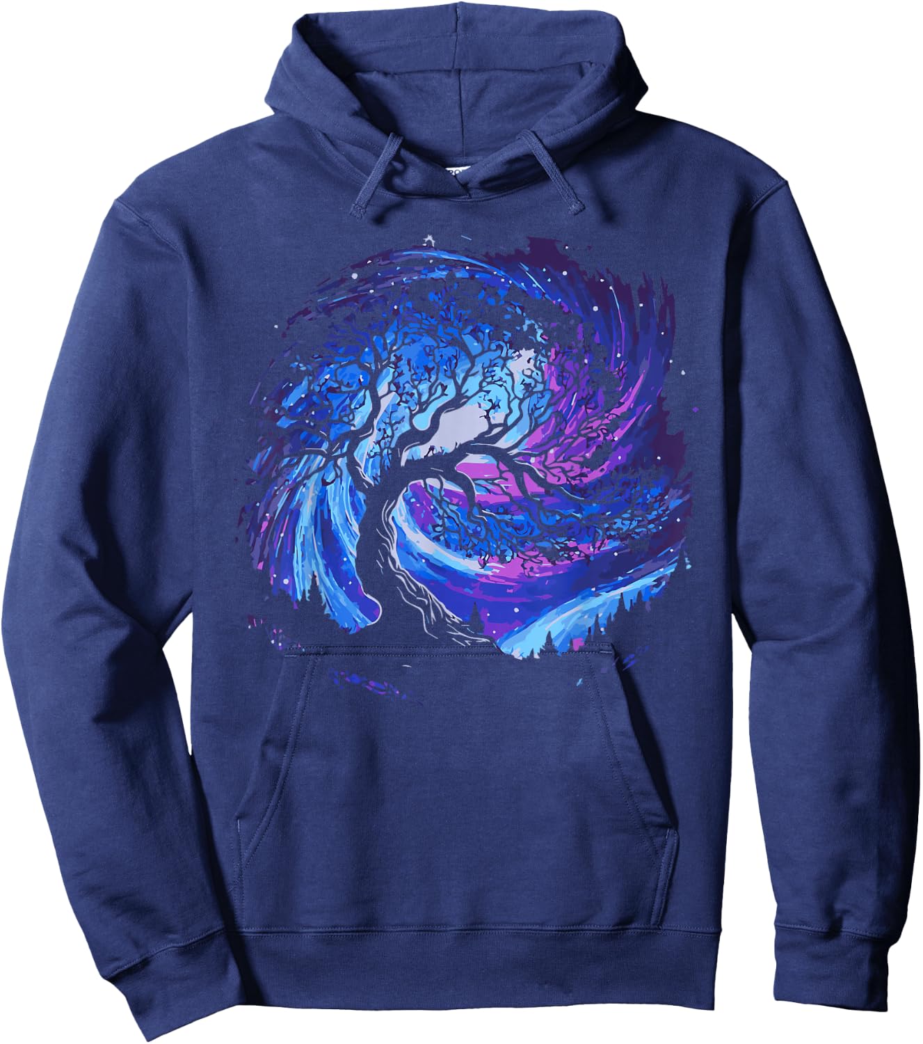 Space Tree Cosmic Starry Night Sky and Milky Way Gorgeous Hoodie - Hoodie | Navy