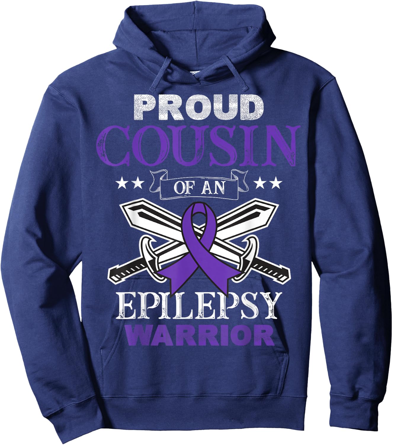 Proud Cousin Of An Epilepsy Warrior Family Matching Party Hoodie - Hoodie | Navy