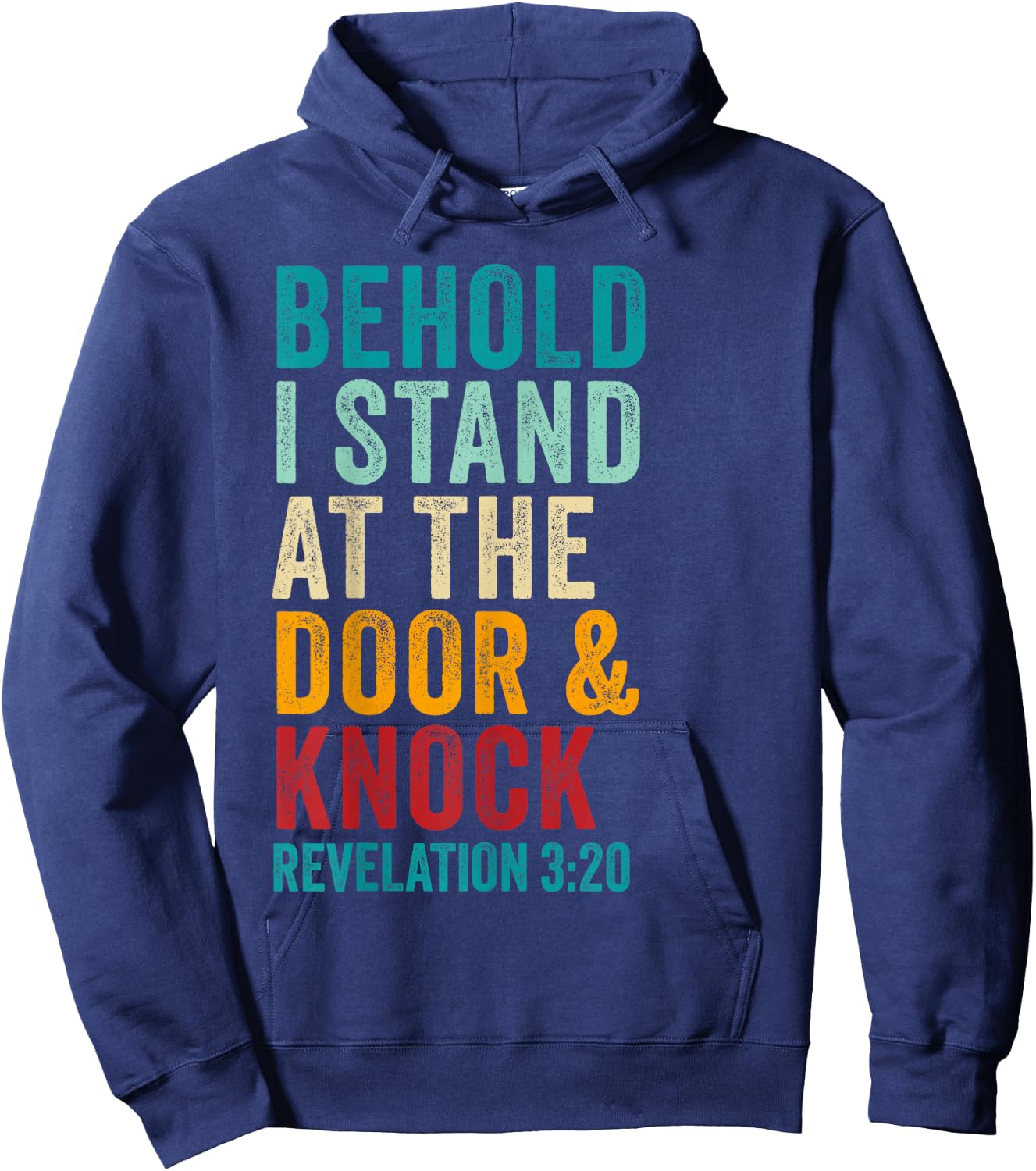 Revelation 3:20 I Stand at the Door and Knock - Jesus Quote Hoodie - Hoodie | Navy