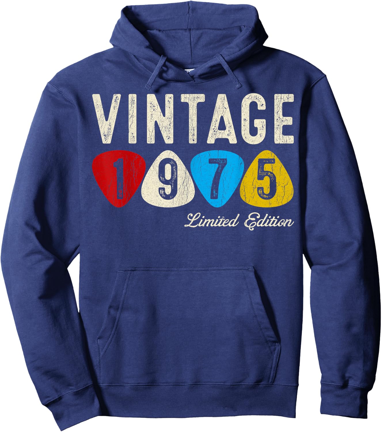 50th Birthday Gifts Men Women Guitar Lover Vintage 1975 Hoodie - Hoodie | Navy