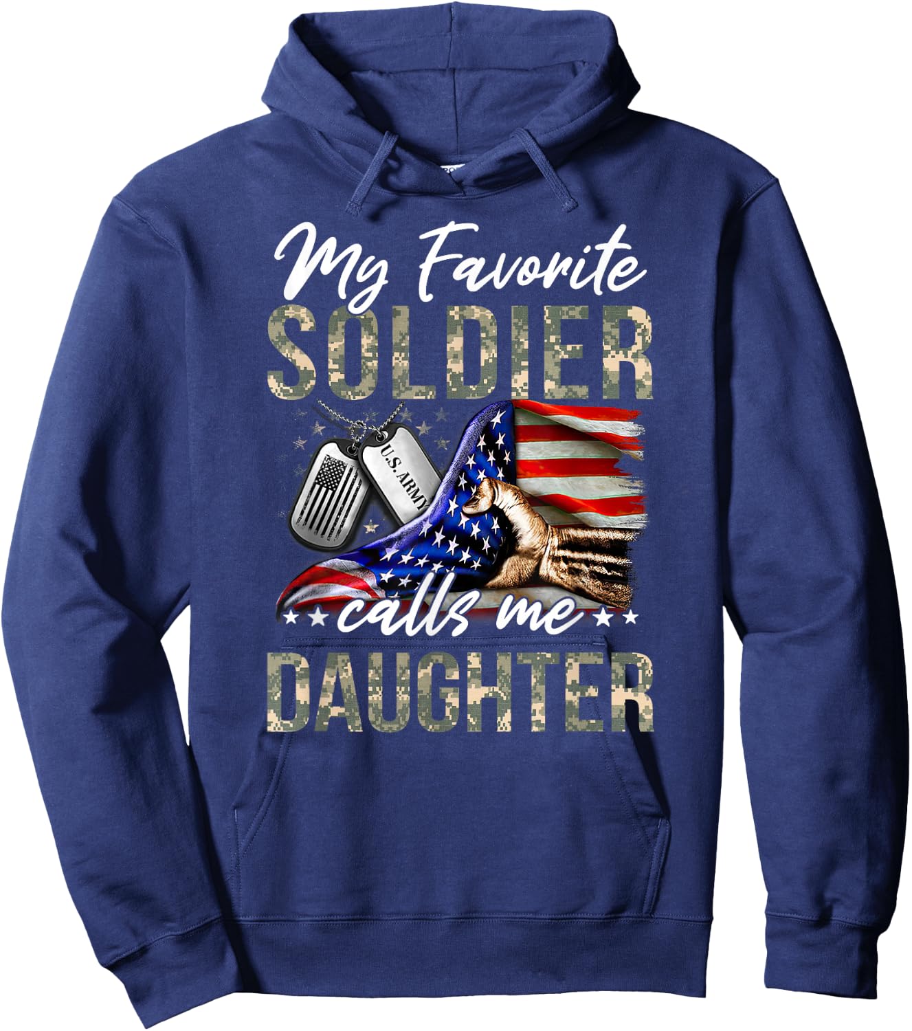 My Favorite Soldier Calls Me Daughter US Army Graduation Hoodie - Hoodie | Navy