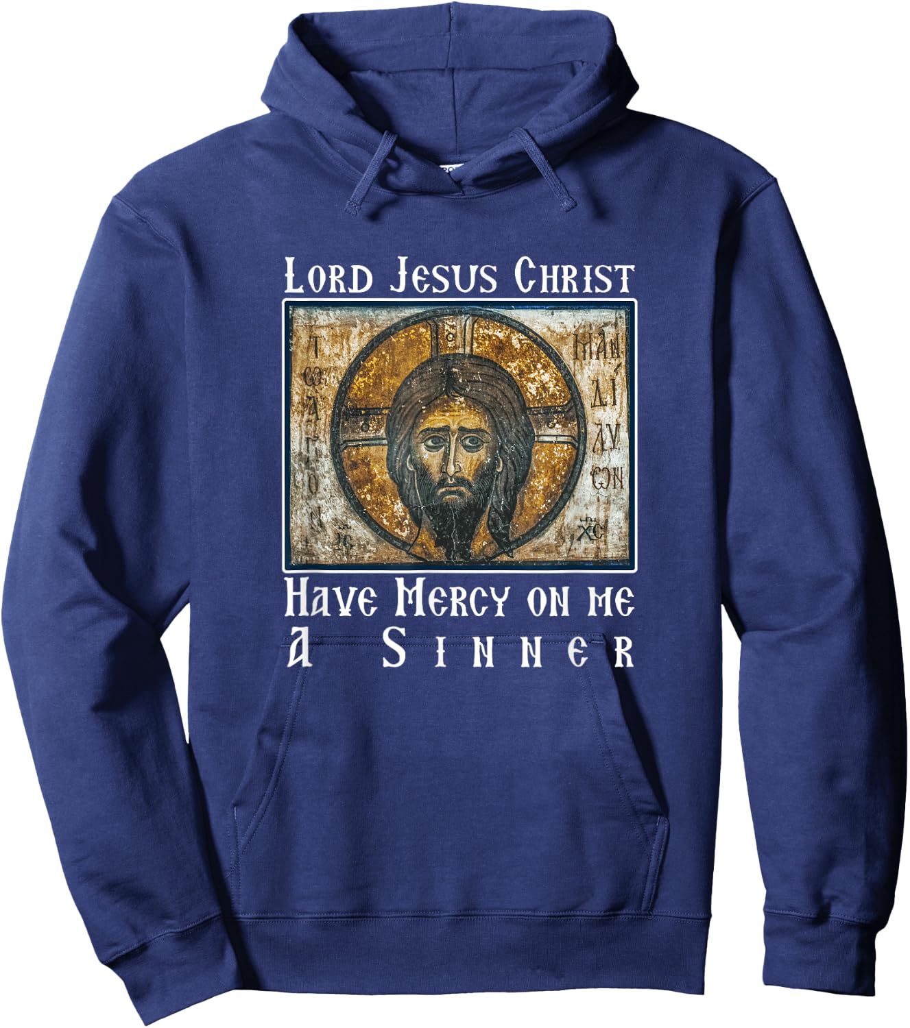 Lord Jesus Christ Have Mercy on me a Sinner Heart Prayer Hoodie - Hoodie | Navy