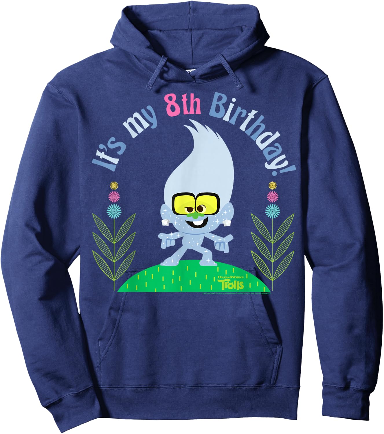 DreamWorks Trolls Little Diamond 8th Birthday Hoodie - Hoodie | Navy