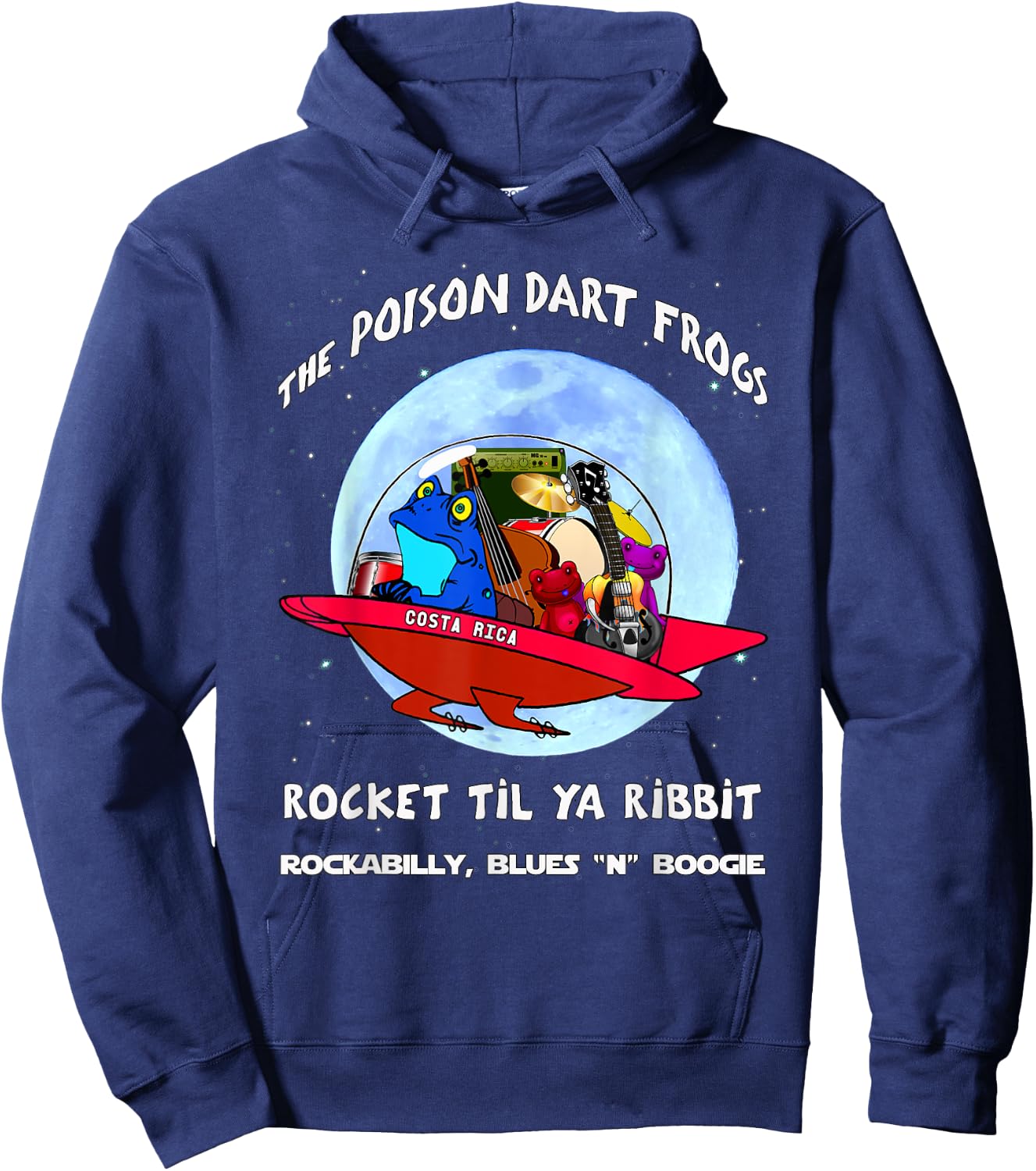 Poison Dart Frogs Retro Rockabilly Greaser Pompadour Rock Hoodie - Hoodie | Navy