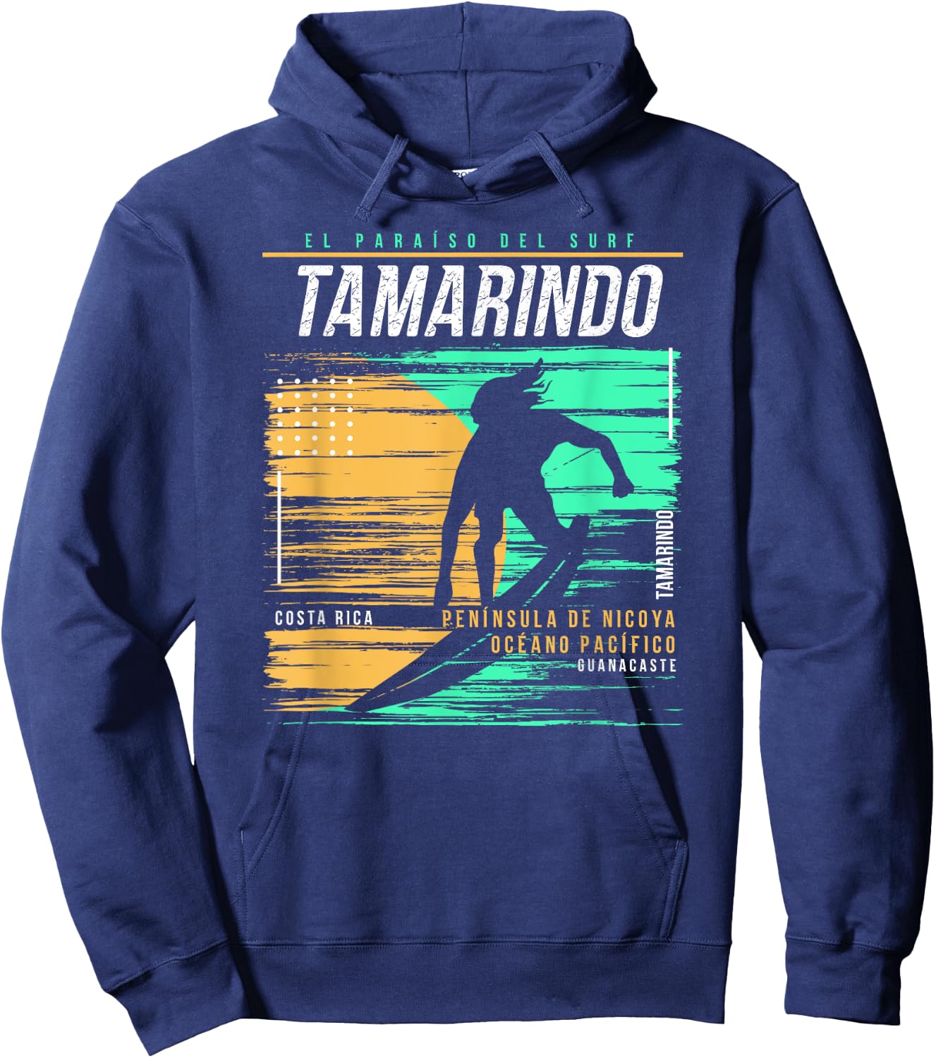 Vintage Surfing Tamarindo Costa Rica Retro Surfers Paradise Hoodie - Hoodie | Navy
