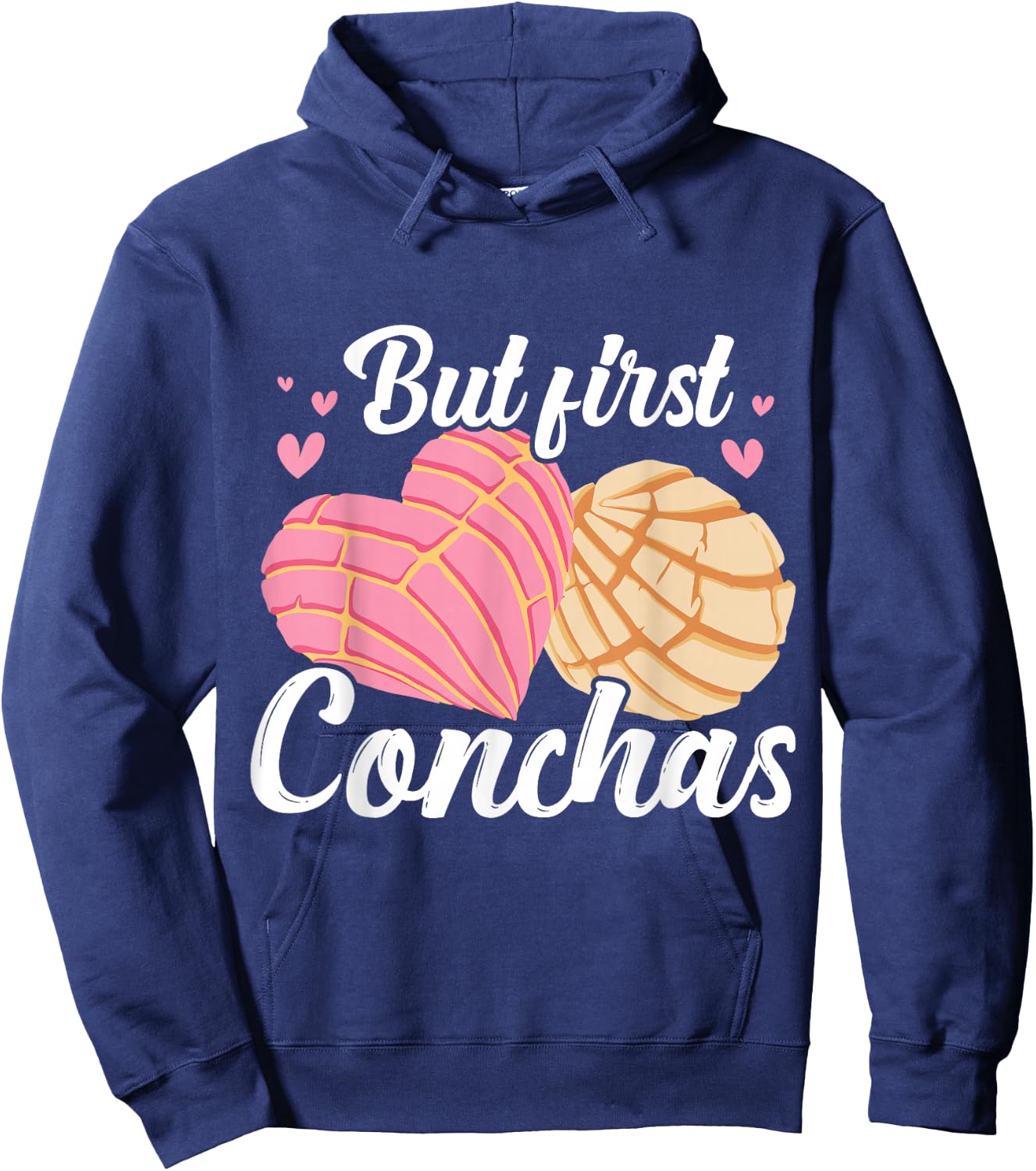 Cafecito Y Chisme Conchas Pan Dulce Gifts Mexican Cultural Design Latina Women's Black Small Classic Fit Short Sleeve Hoodie - Hoodie | Navy
