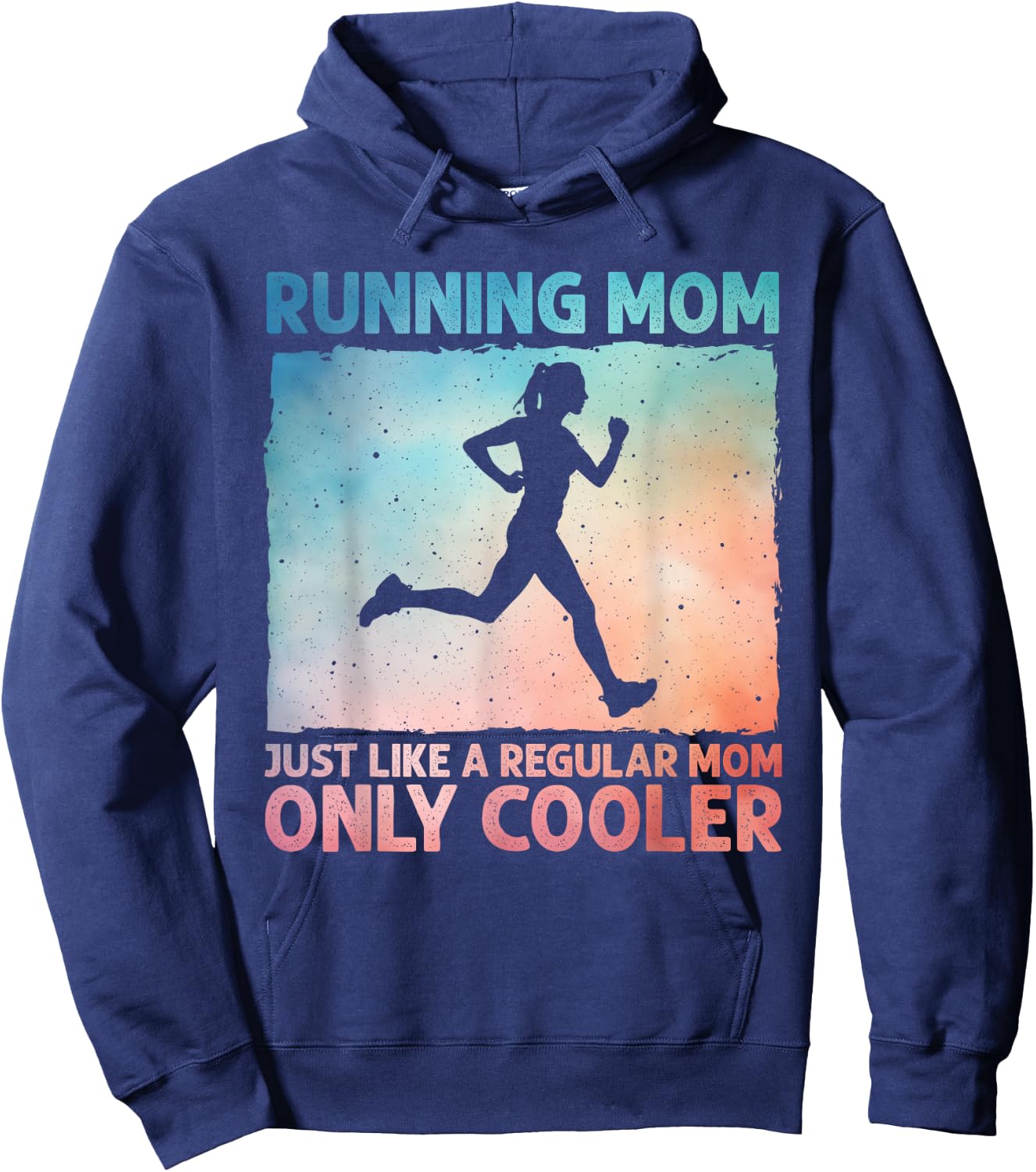 Funny Running Mom Marathoner Runner Coach Marathon Hoodie - Hoodie | Navy