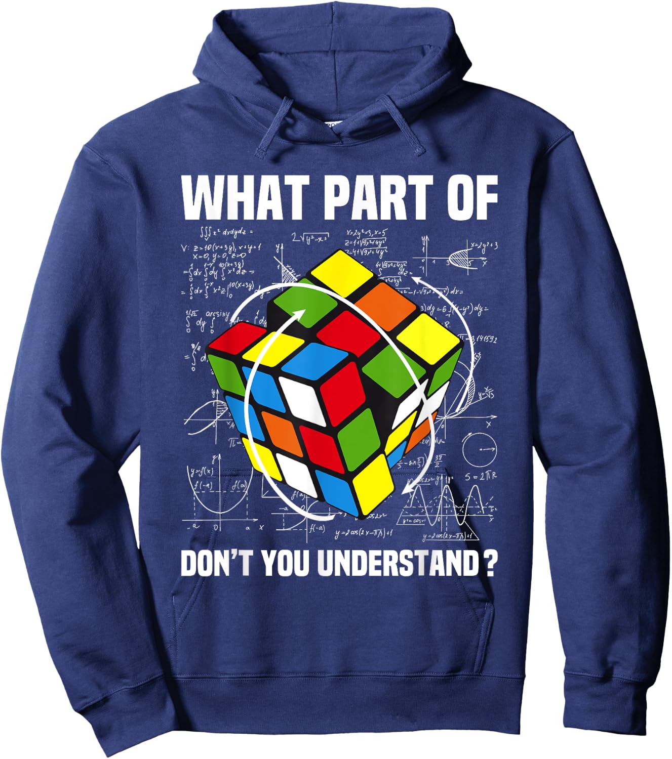 What Part Of Don't You Understand Puzzle Cube Math Teacher Women Girls Kids Hoodie - Hoodie | Navy