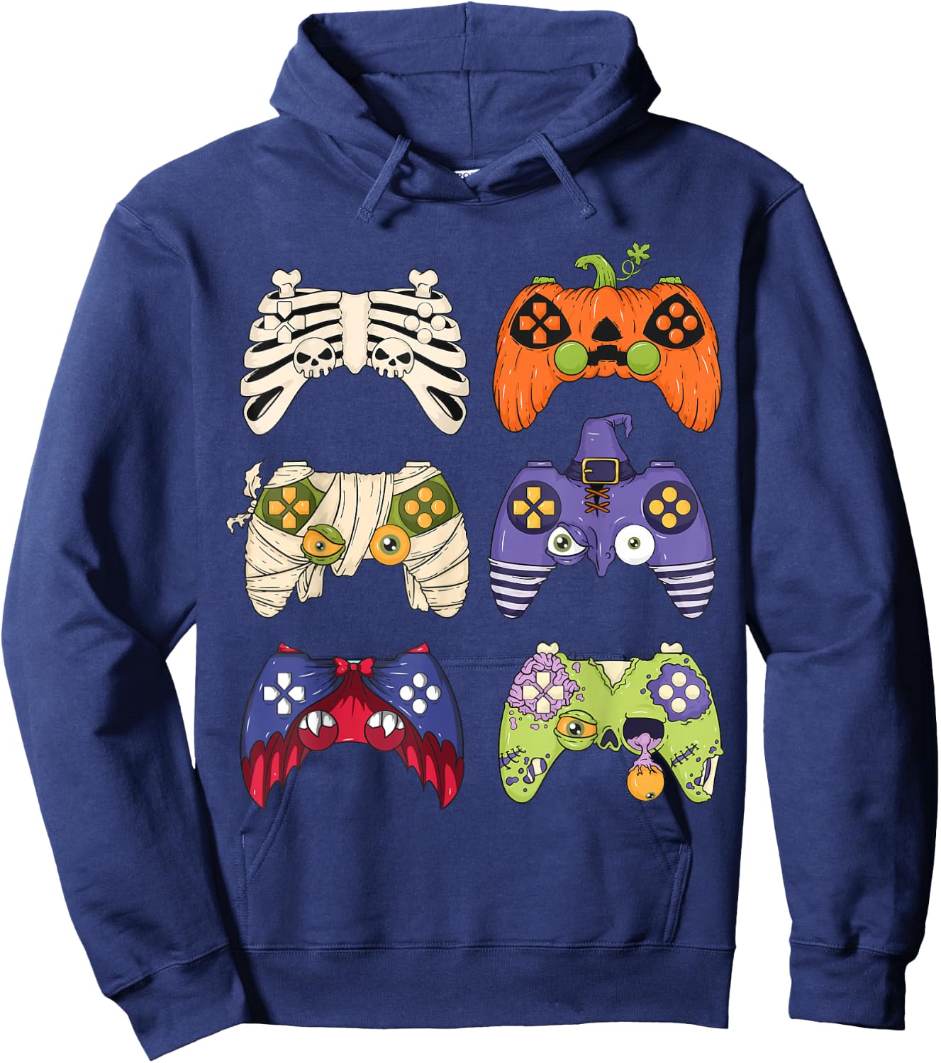 Halloween Skeleton Zombie Gaming Controller Mummy Boys gamer Hoodie - Hoodie | Navy