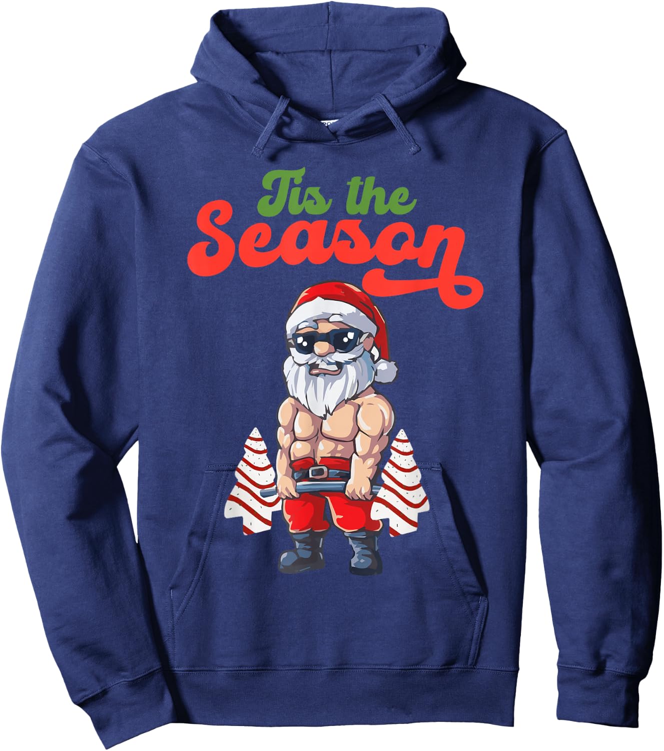Tis The Season Workout Christmas Tree Cakes Debbie Becky Jen Hoodie - Hoodie | Navy