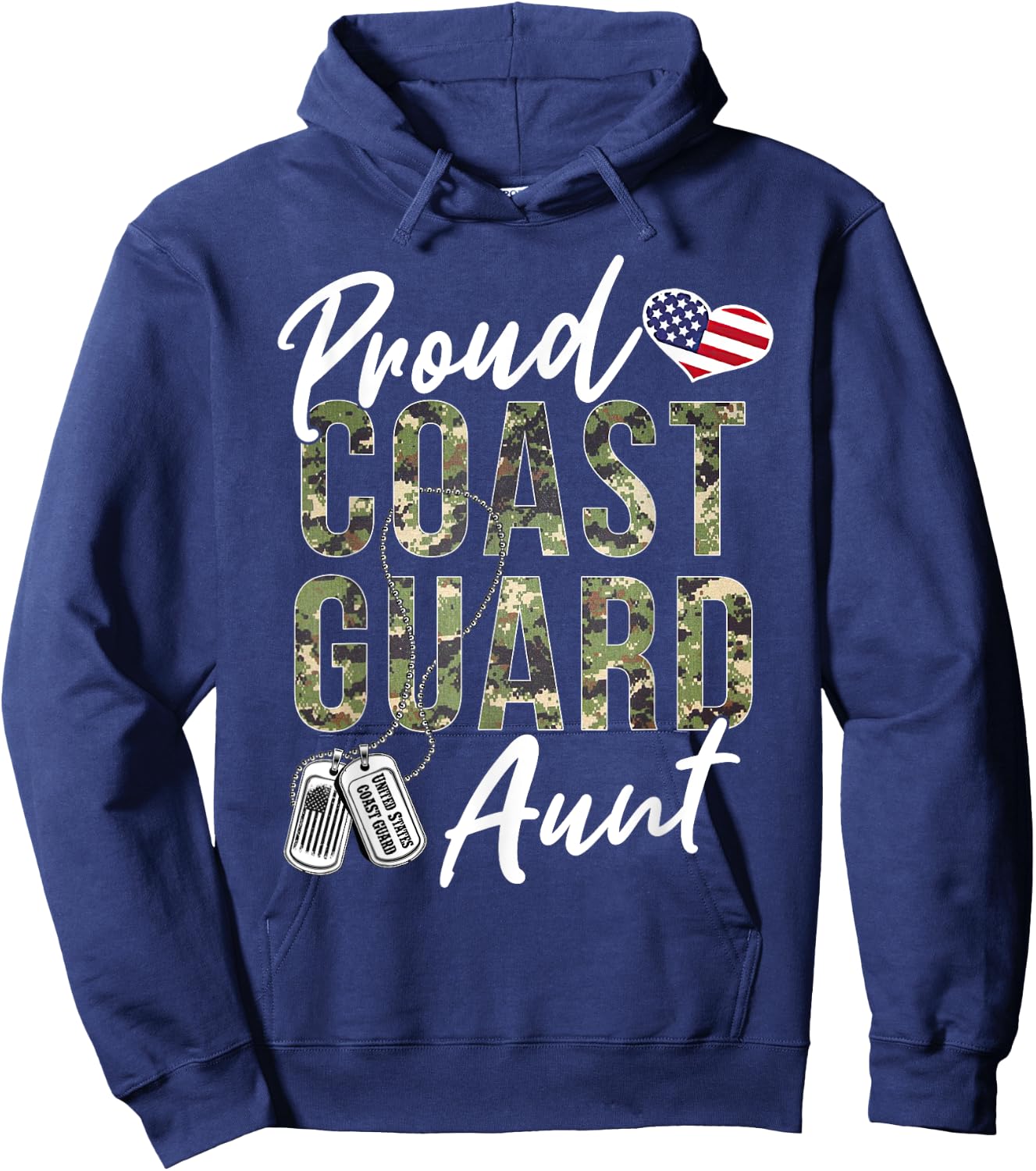 Proud Coast Guard Aunt US Coast Guard Graduation Aunt Hoodie - Hoodie | Navy