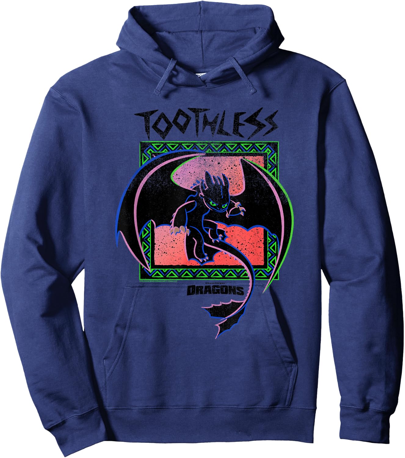 DreamWorks Dragons Toothless Neon Hoodie - Hoodie | Navy