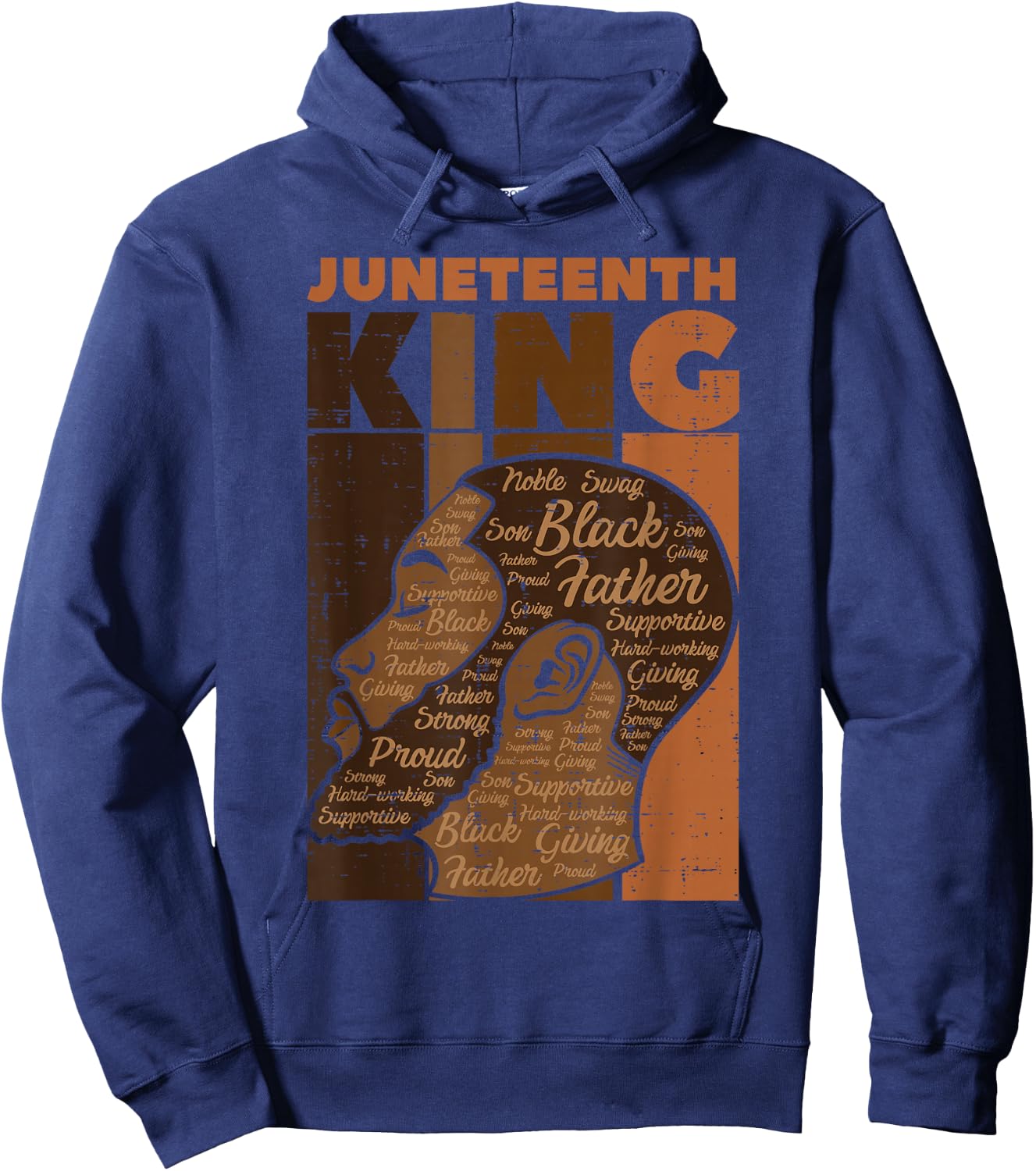 Juneteenth King Black Father Melanin African Dad Papa Men Hoodie - Hoodie | Navy