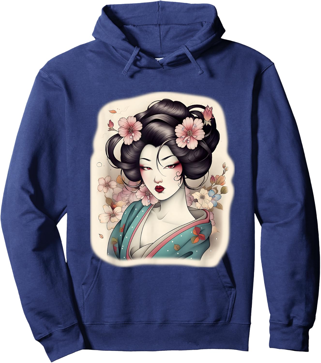 Japanese Geisha Tattoo Design Women Hoodie - Hoodie | Navy