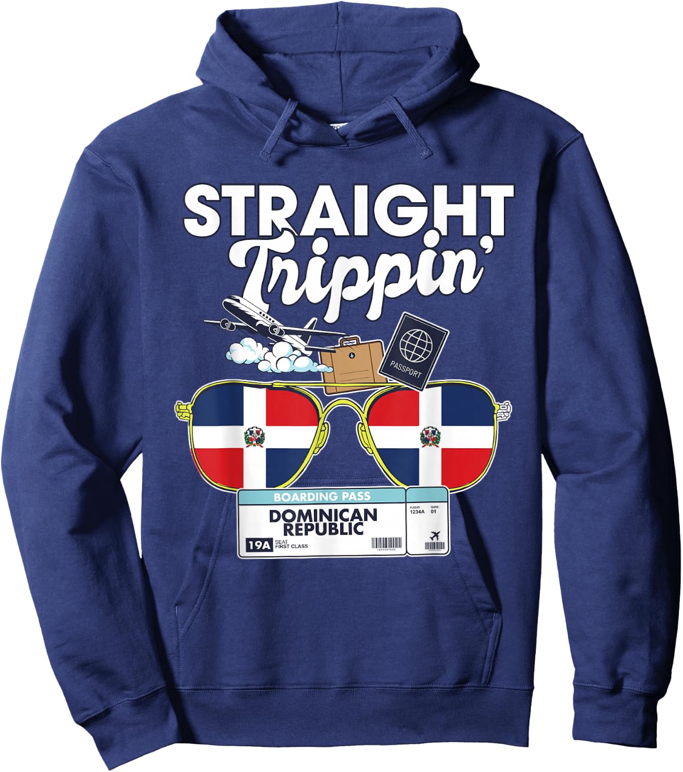 Straight Trippin' Dominican Republic Vacation Tour Travel Hoodie - Hoodie | Navy