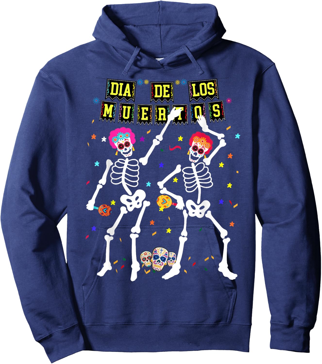 Dia De los Muertos Day of the Dead 2026 2027 Teens Hoodie - Hoodie | Navy