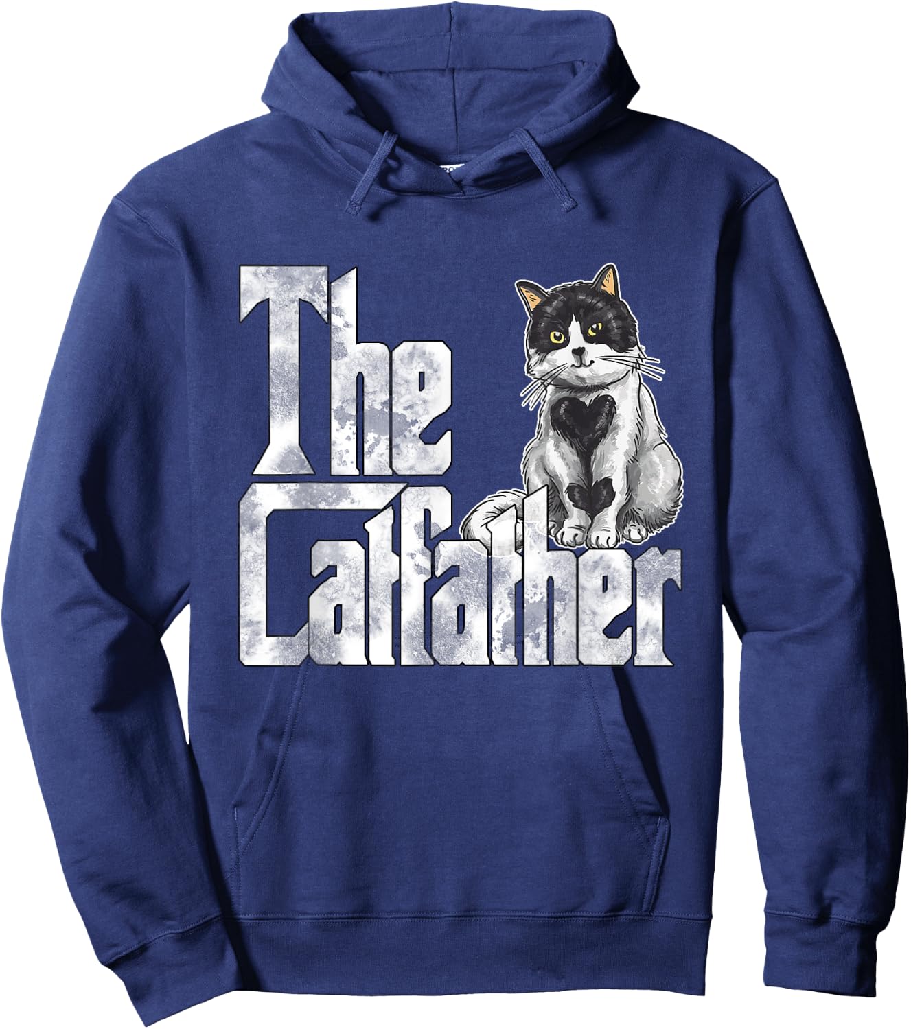 Cat Dad The Catfather Crazy Cat Father Kitty Daddy Hoodie - Hoodie | Navy