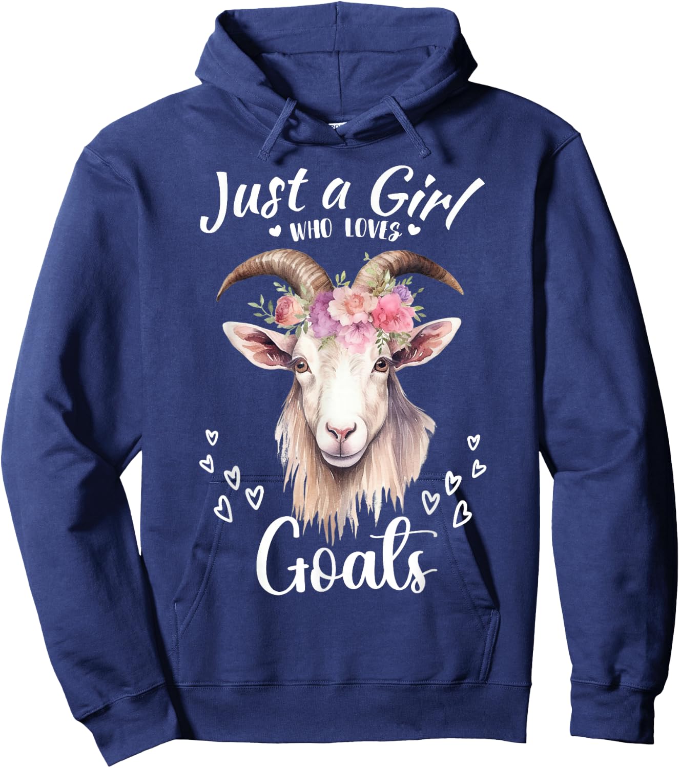 Just a Girl Who Loves Goats Women Girls Who Love Animals Hoodie - Hoodie | Navy