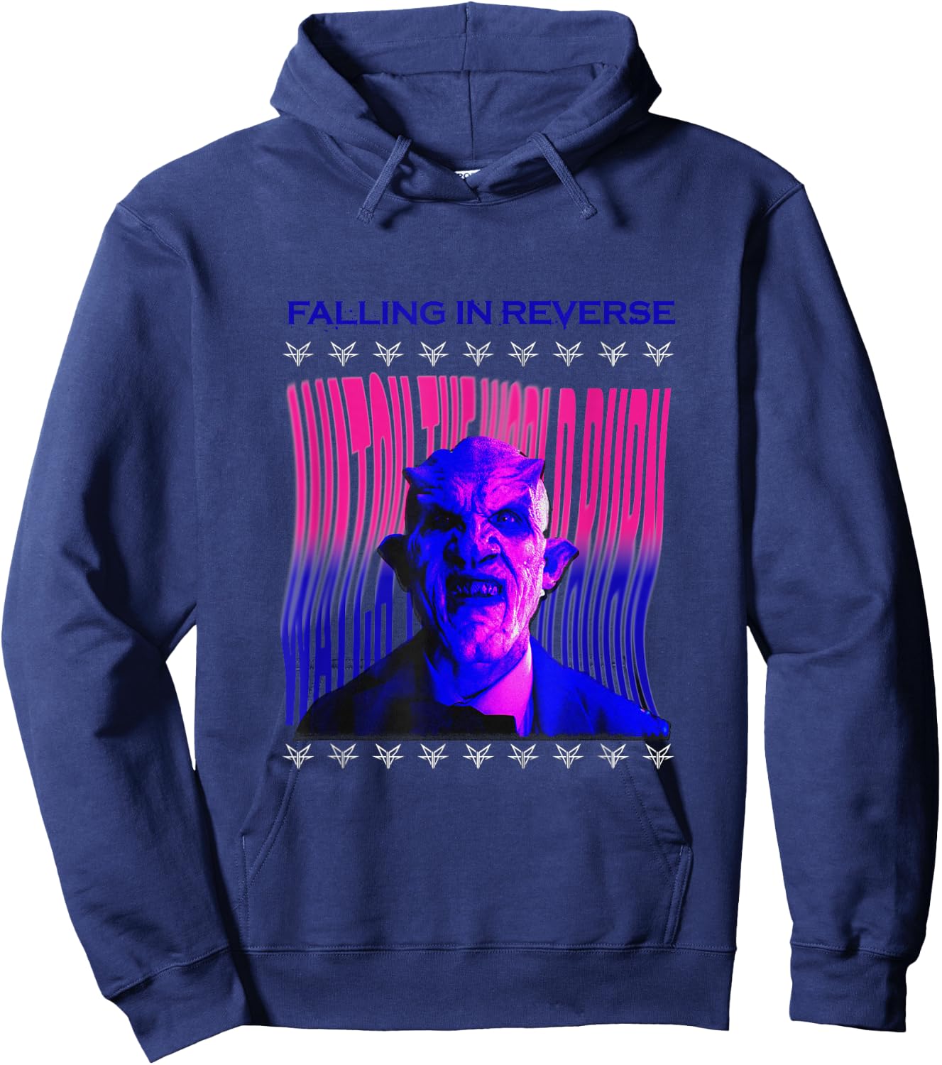 Falling In Reverse - Official Merchandise - Warp Hoodie - Hoodie | Navy