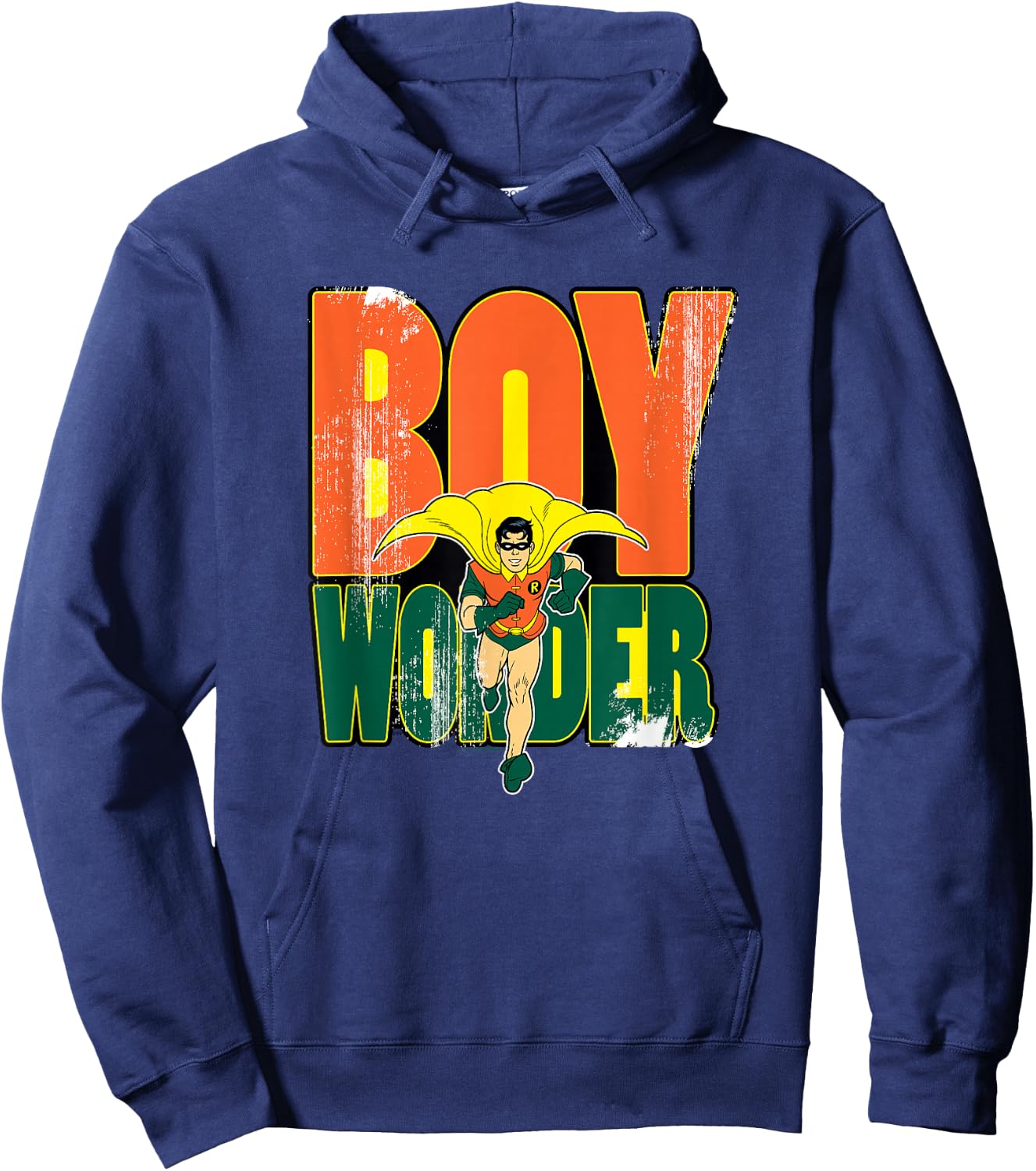 Batman Vintage Classic Boy Wonder Robin Distressed Superhero Hoodie - Hoodie | Navy