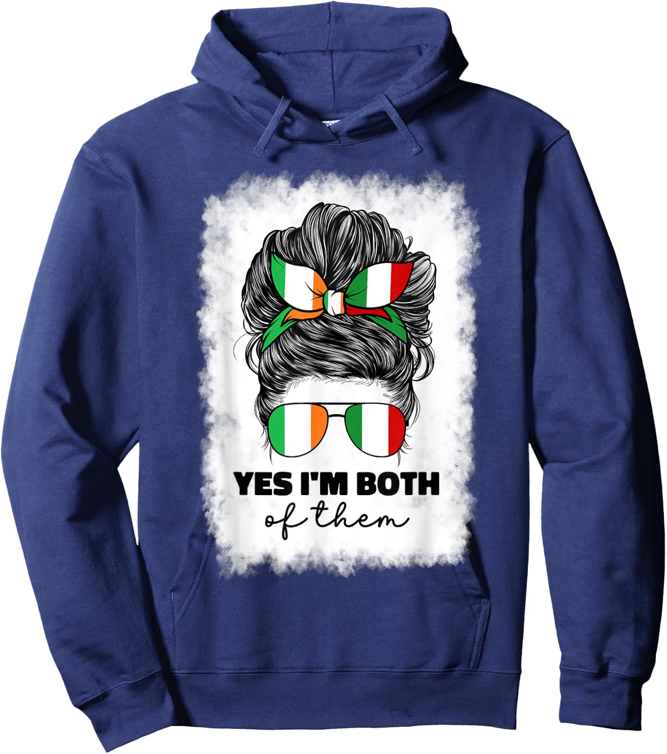 Half Italian And Irish Ireland Italy Flag Girl Mix Hoodie - Hoodie | Navy