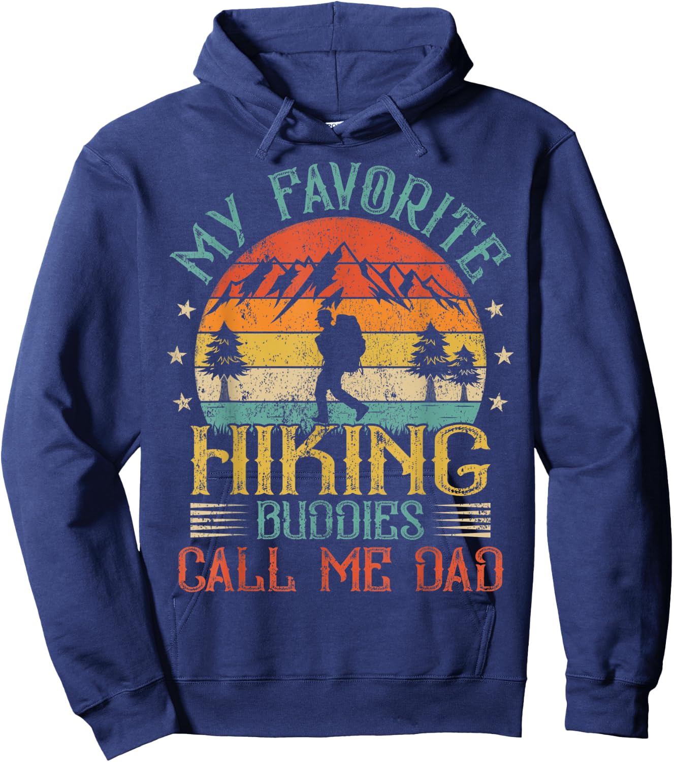 Vintage My Favorite Hiking Buddies Call Me Dad Father's Day Hoodie - Hoodie | Navy