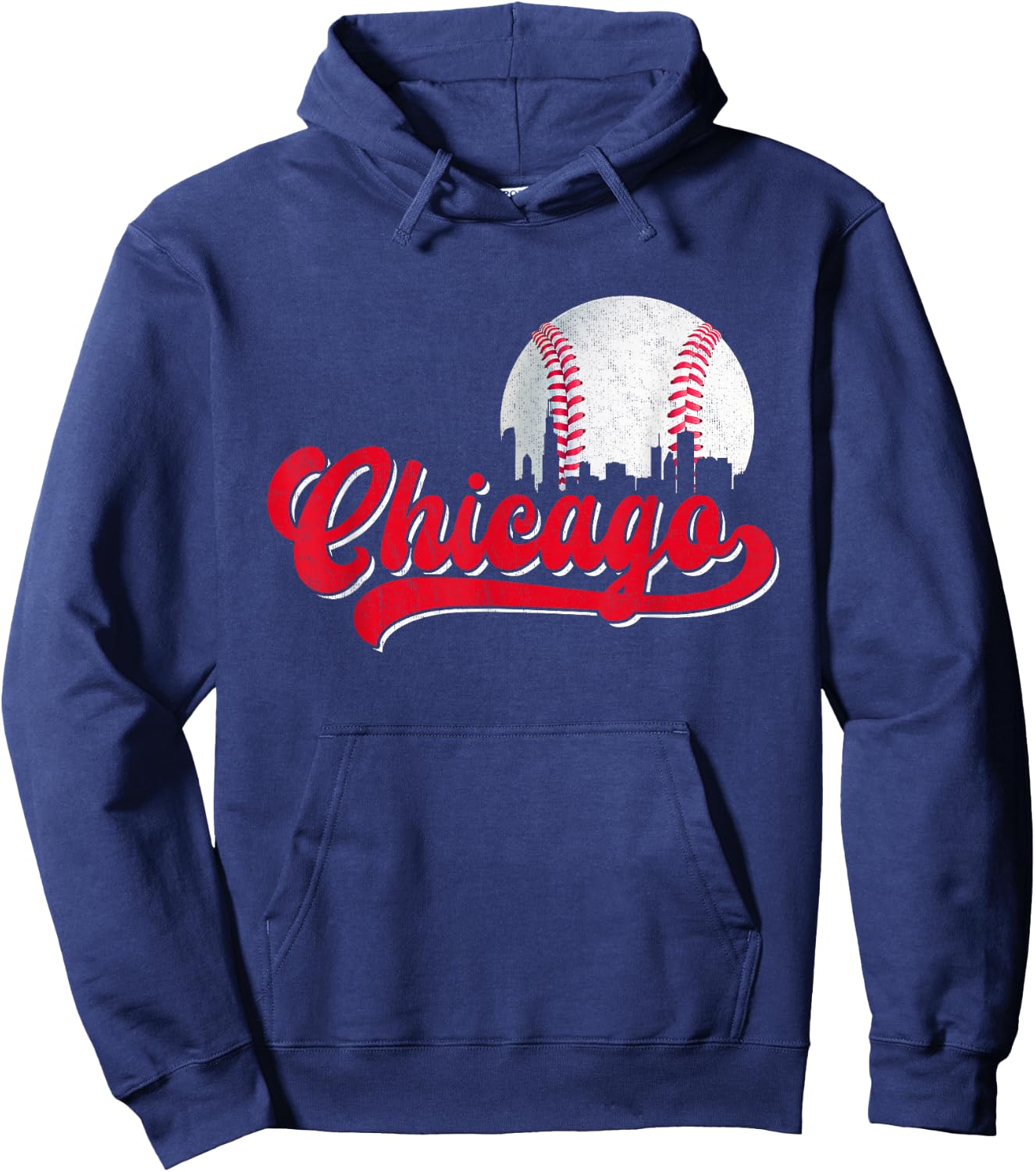 Vintage Chicago Graphic Baseball Lover Player Men Women Hoodie - Hoodie | Navy