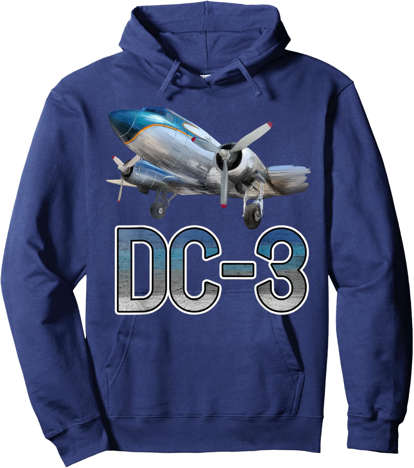 Vintage DC-3 Airplane Funny Aircraft Plane Lover Outfit Men Hoodie - Hoodie | Navy