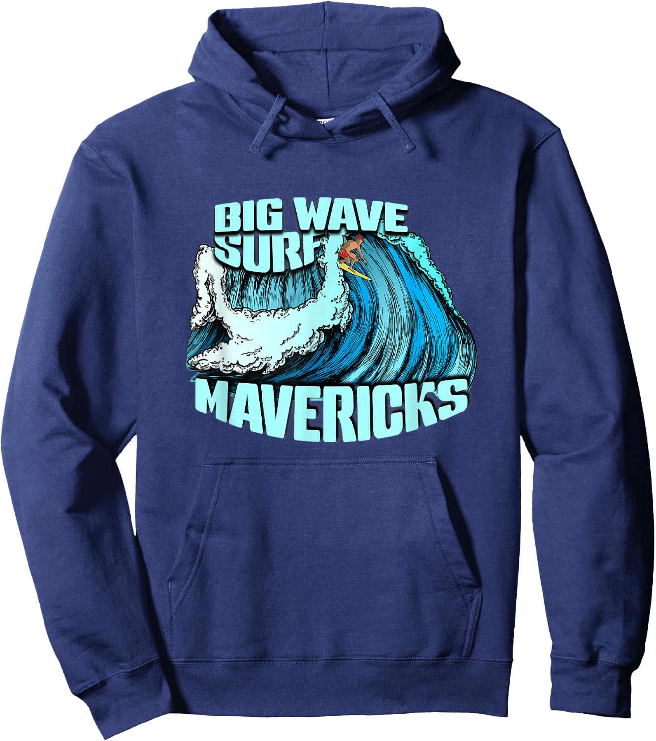 Big Wave Surfer 100 Foot Wave Surf Maverick California Hoodie - Hoodie | Navy