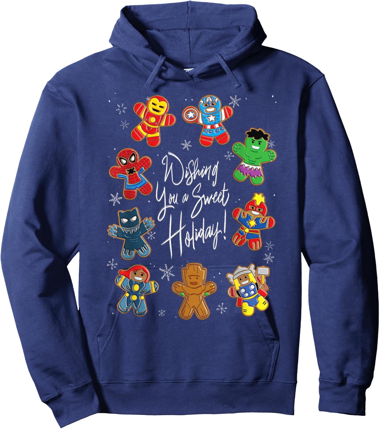 Marvel Avengers Christmas Gingerbread Wishing Sweet Holiday Hoodie - Hoodie | Navy