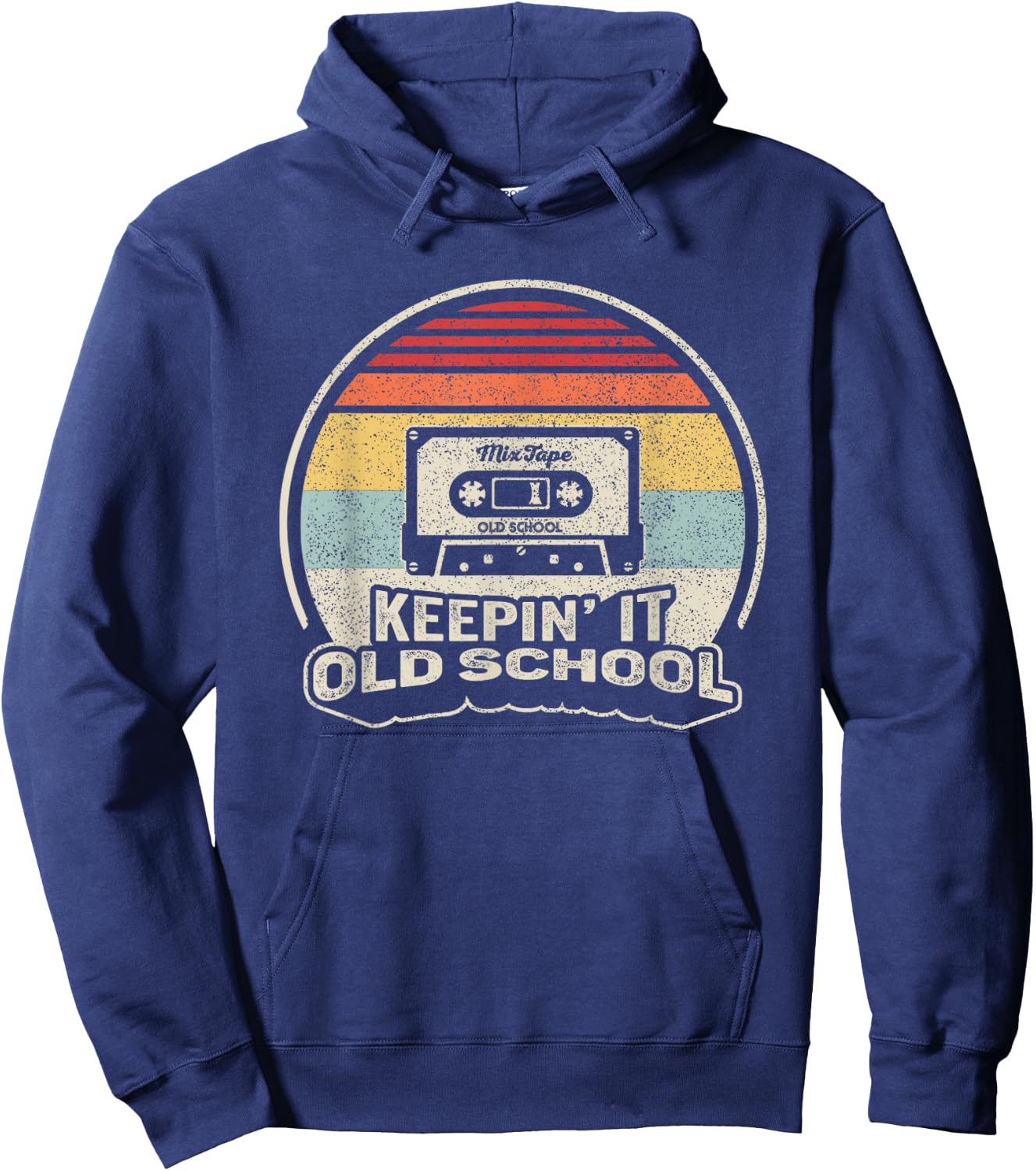 Cassette Music Retro Old School Hip Hop 80s 90s Mixtape Hoodie - Hoodie | Navy