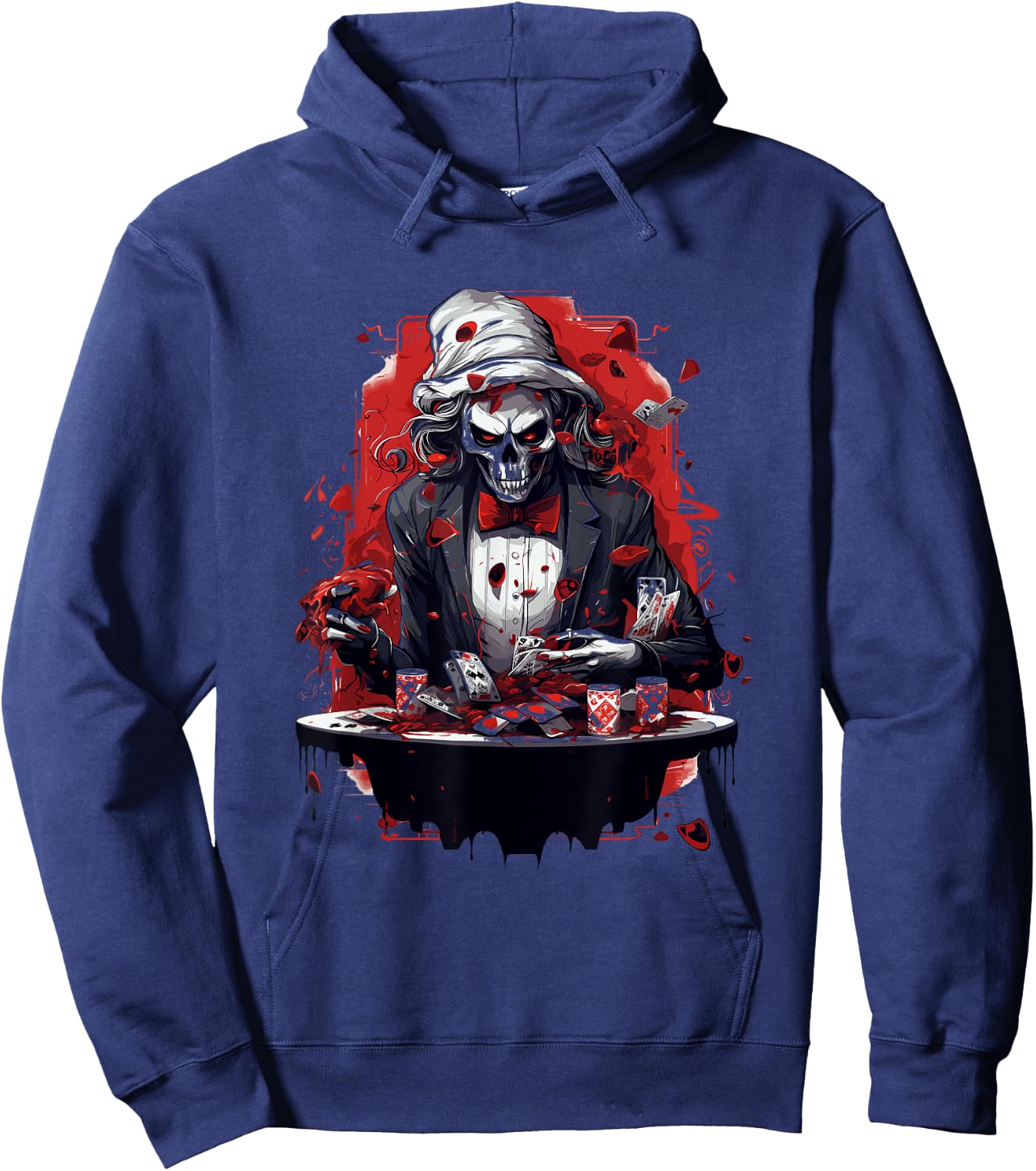 Funny Poker Skeleton Card Player Casino Gambler Poker Hoodie - Hoodie | Navy