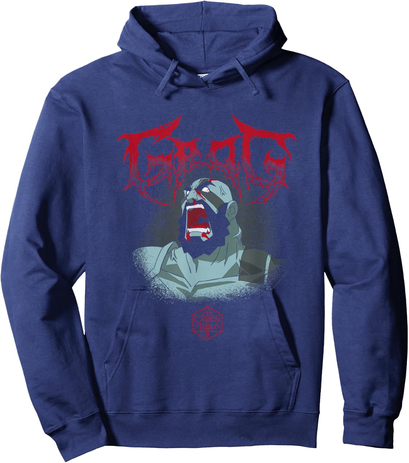 The Legend of Vox Machina Grog Extreme Metal Logo Hoodie - Hoodie | Navy