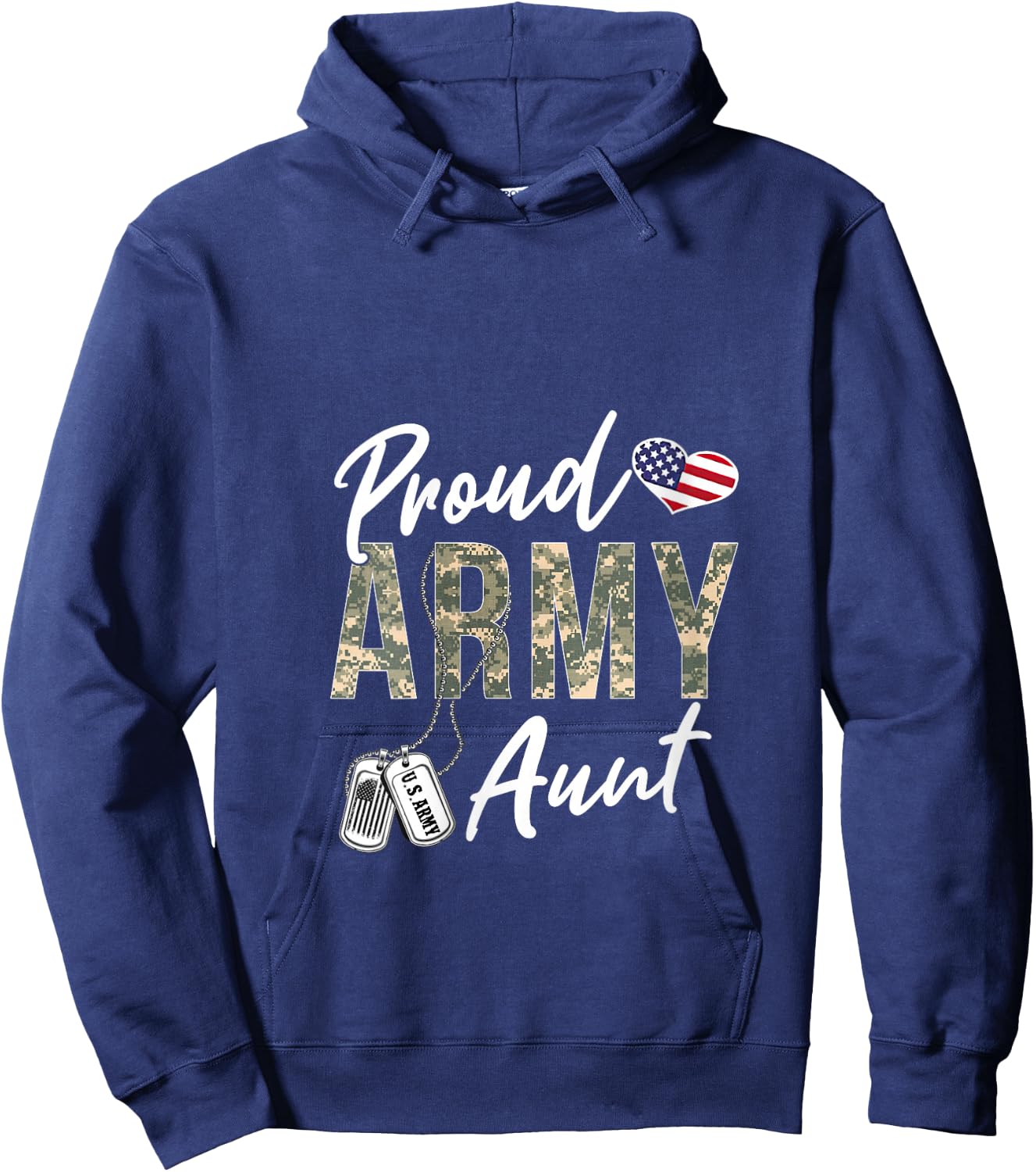 Proud Army Aunt Army Graduation Aunt US Army Aunt Gifts V-Neck Hoodie - Hoodie | Navy