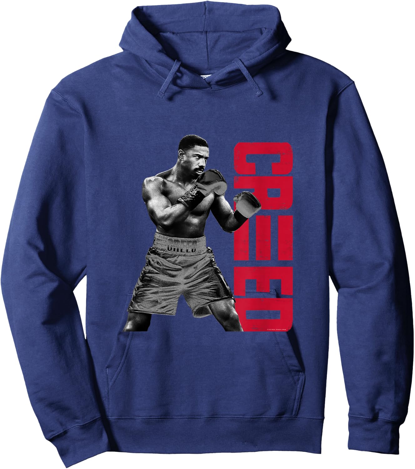 Adonis Creed Pose with Vertical Logo red Small Hoodie - Hoodie | Navy
