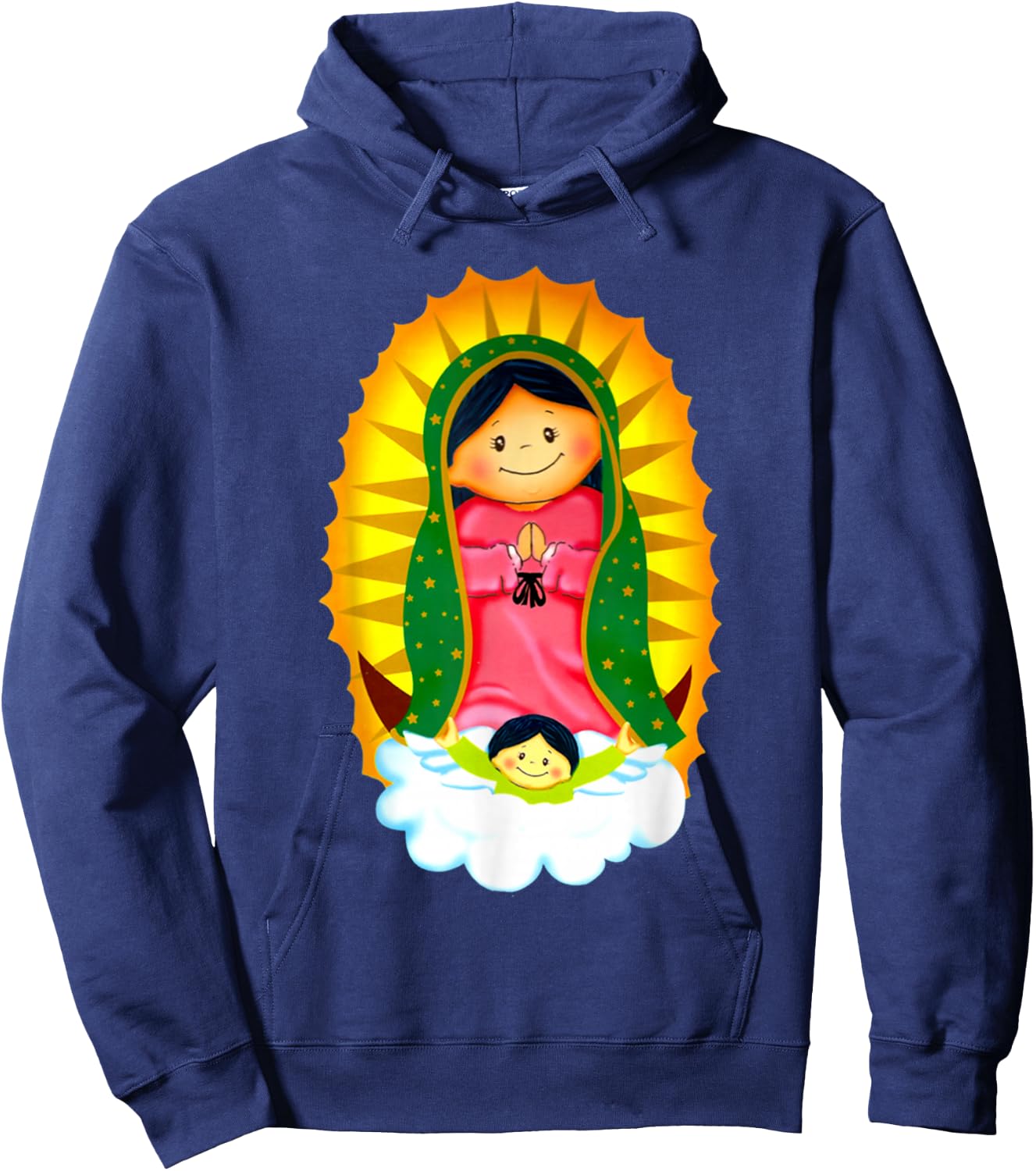 Virgen de Guadalupe Our Lady of Guadalupe Catholic Mary Hoodie - Hoodie | Navy