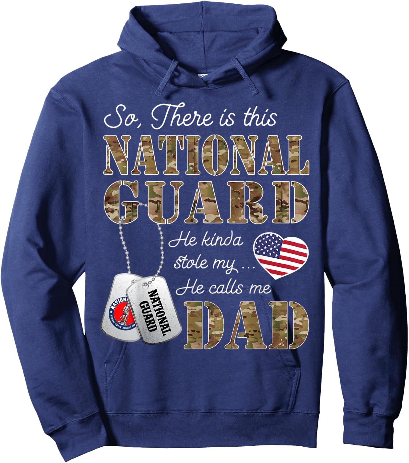There Is This National Guard Dad National Guard Graduation Hoodie - Hoodie | Navy