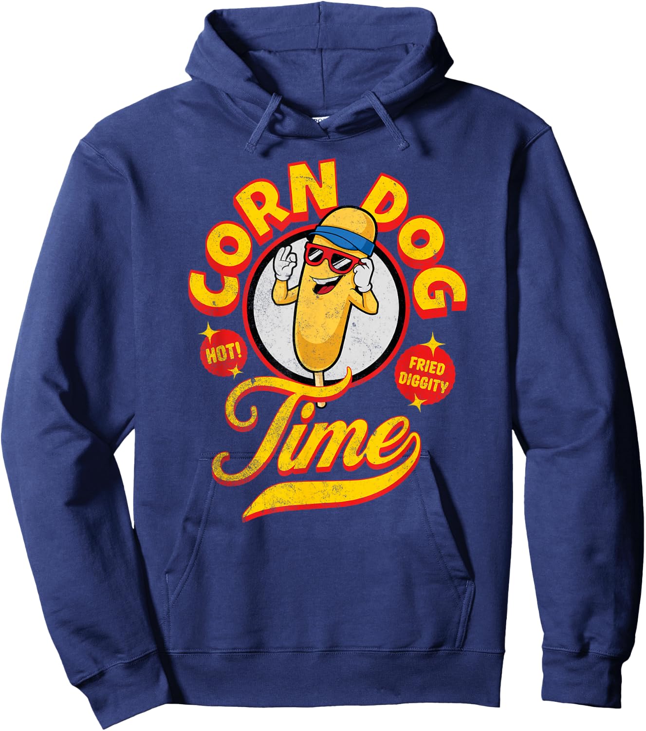Corn Dog Carnival Food Fried Corndog Lover Men Women Girls Kids Hoodie - Hoodie | Navy