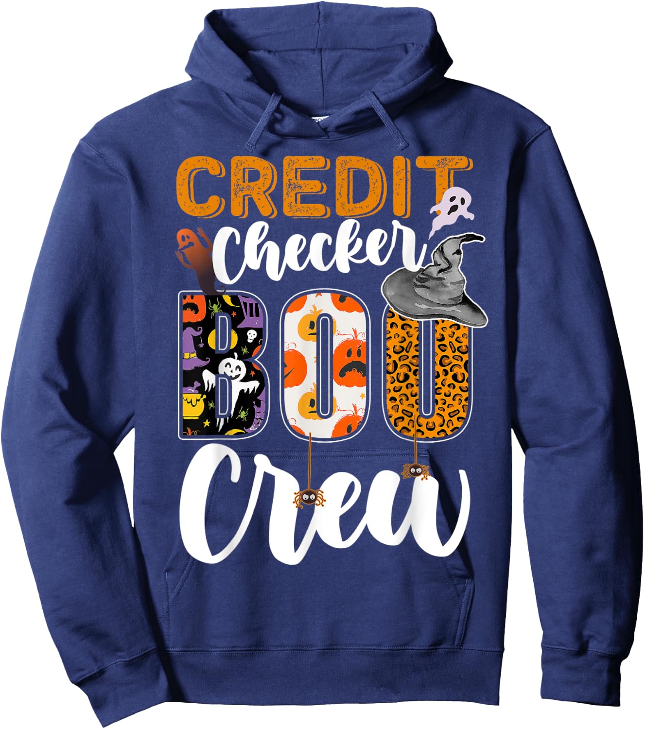 Credit Checker Boo Crew Halloween Matching Banker Hoodie - Hoodie | Navy