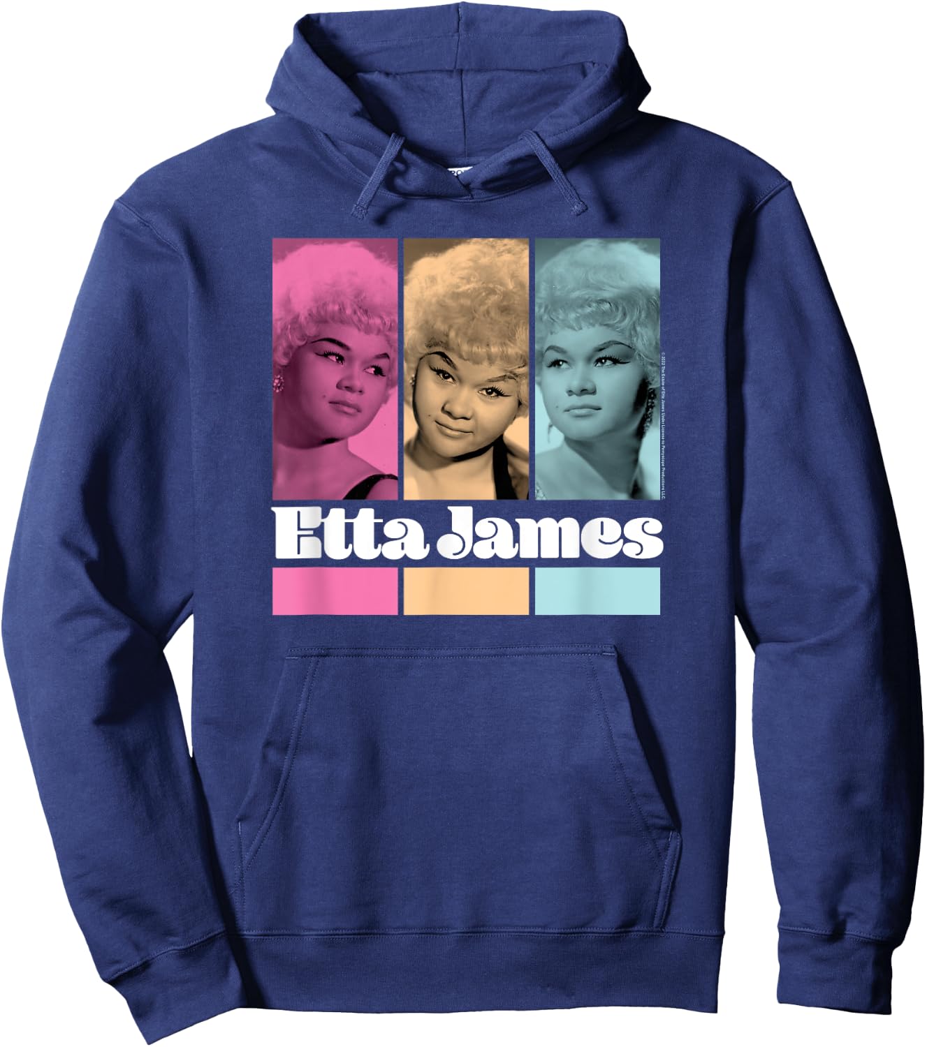 Etta James - Black, Small, -Adults, Short Sleeve, Classic Fit, Cotton 100%, Music-Themed Hoodie - Hoodie | Navy