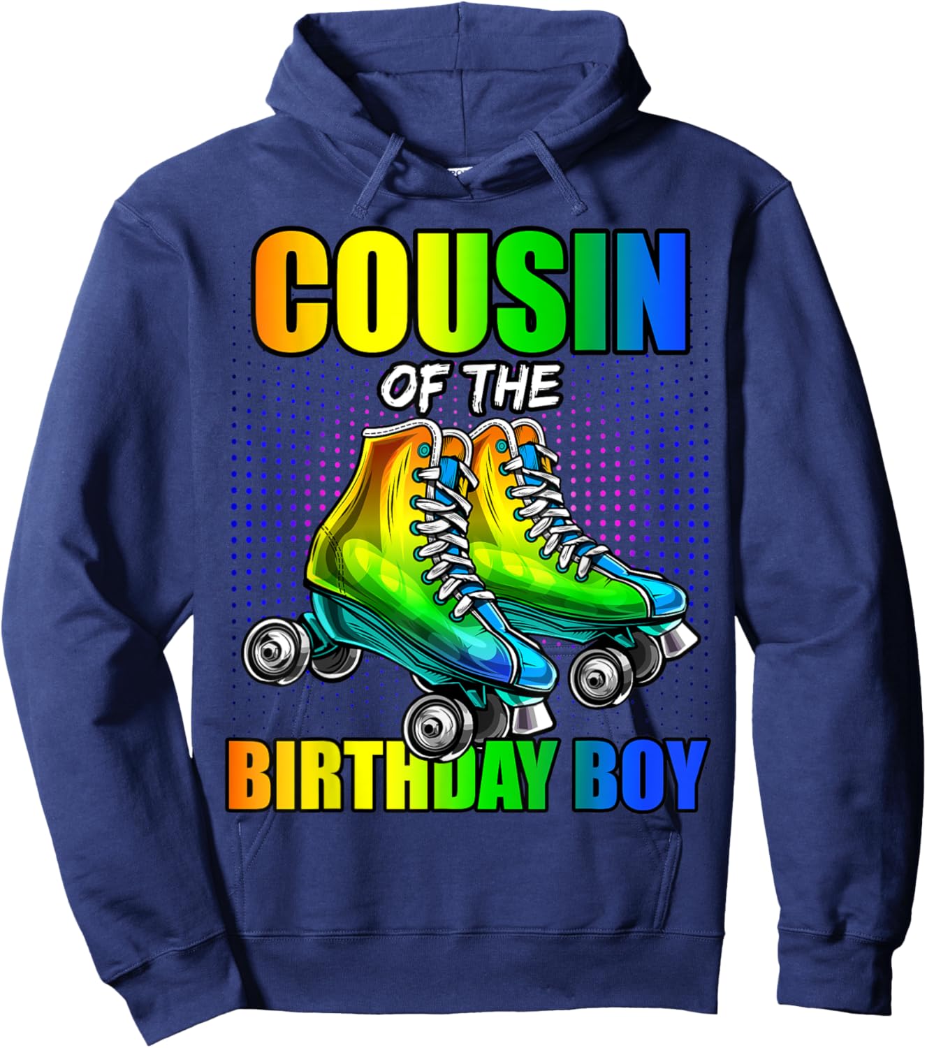 Cousin Birthday Boy Roller Skating Birthday Matching Family Hoodie - Hoodie | Navy