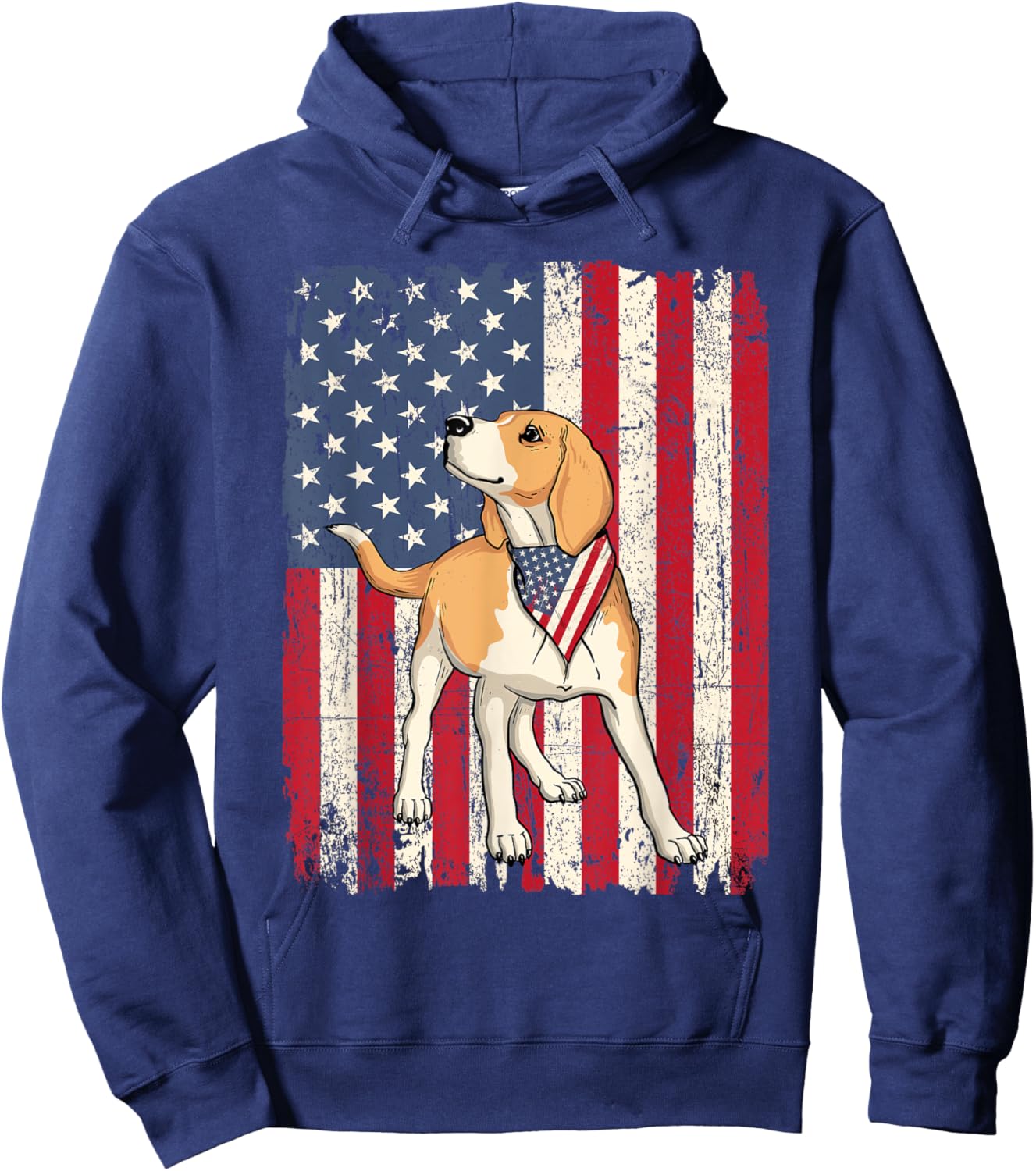 Beagle - American Flag 4th Of July Dog Trainer Puppy Lover Hoodie - Hoodie | Navy
