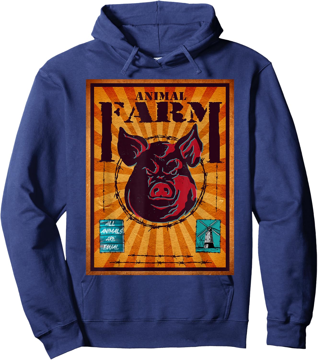 Animal Farm All Animals Are Equal Vintage Hoodie - Hoodie | Navy
